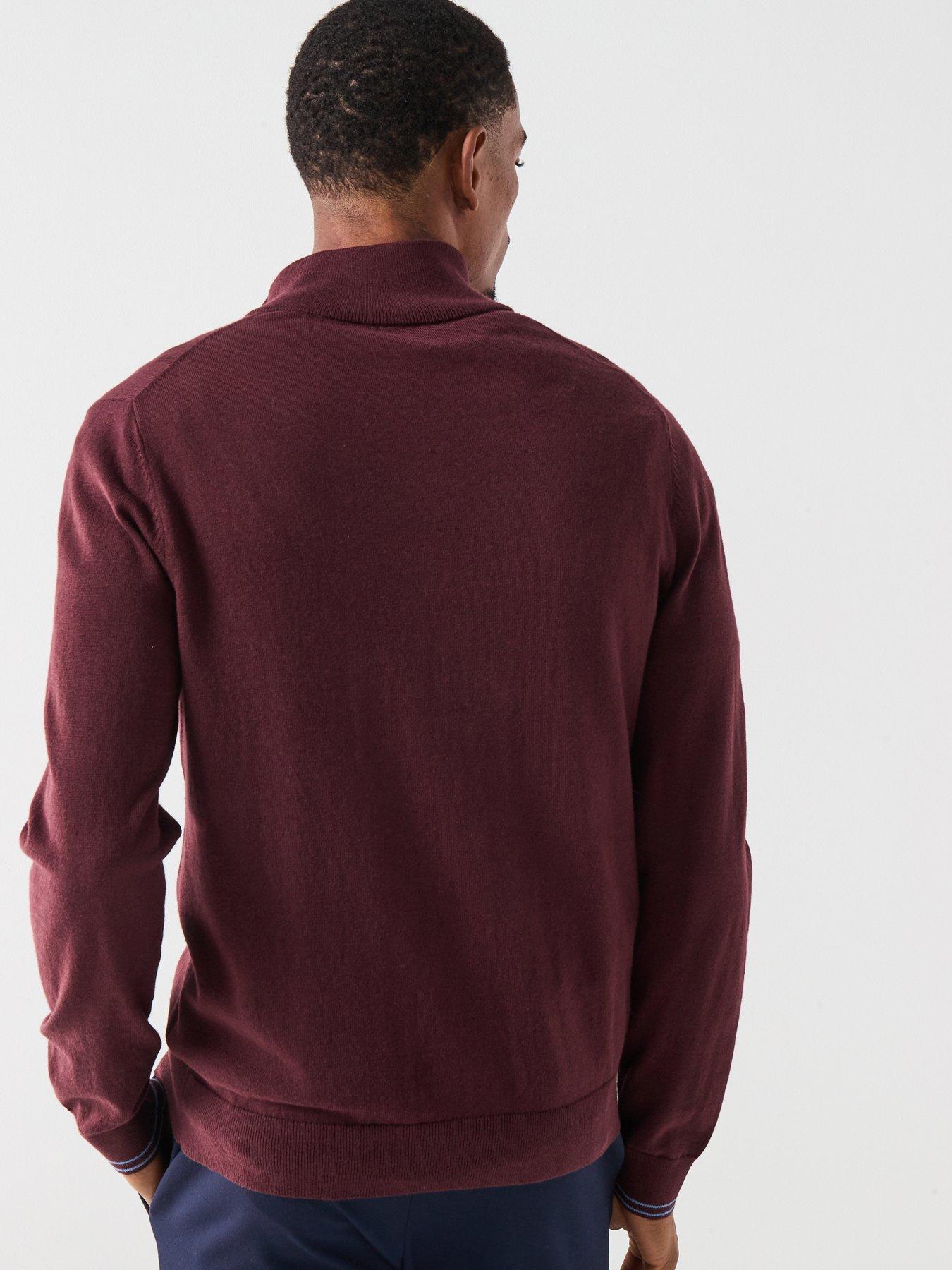 Image 2 of 5 of PS PAUL SMITH Zebra Half Zip Knitted Jumper - Red