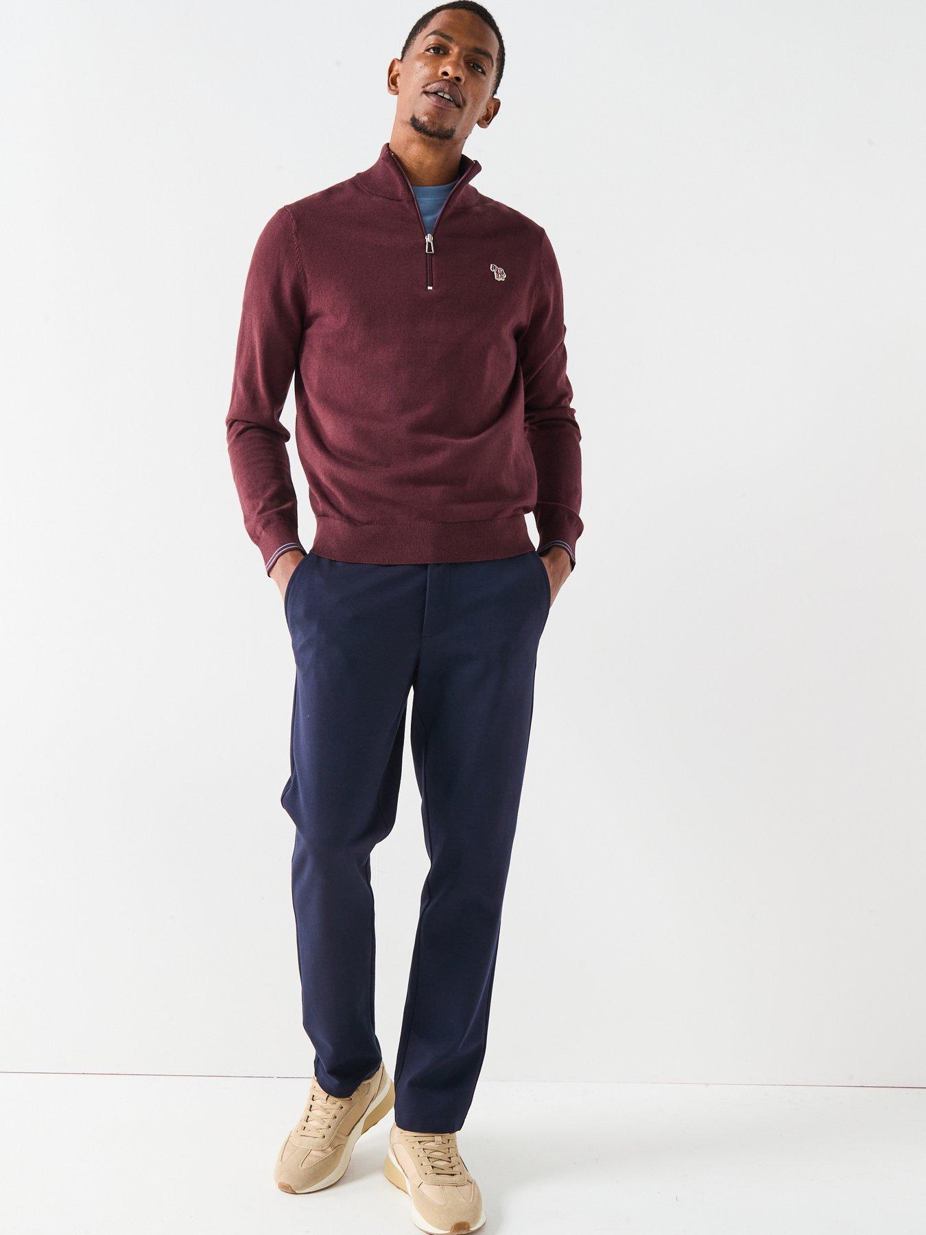 Image 4 of 5 of PS PAUL SMITH Zebra Half Zip Knitted Jumper - Red