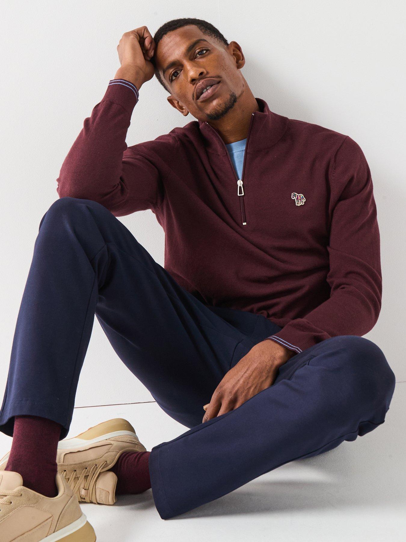 Image 5 of 5 of PS PAUL SMITH Zebra Half Zip Knitted Jumper - Red