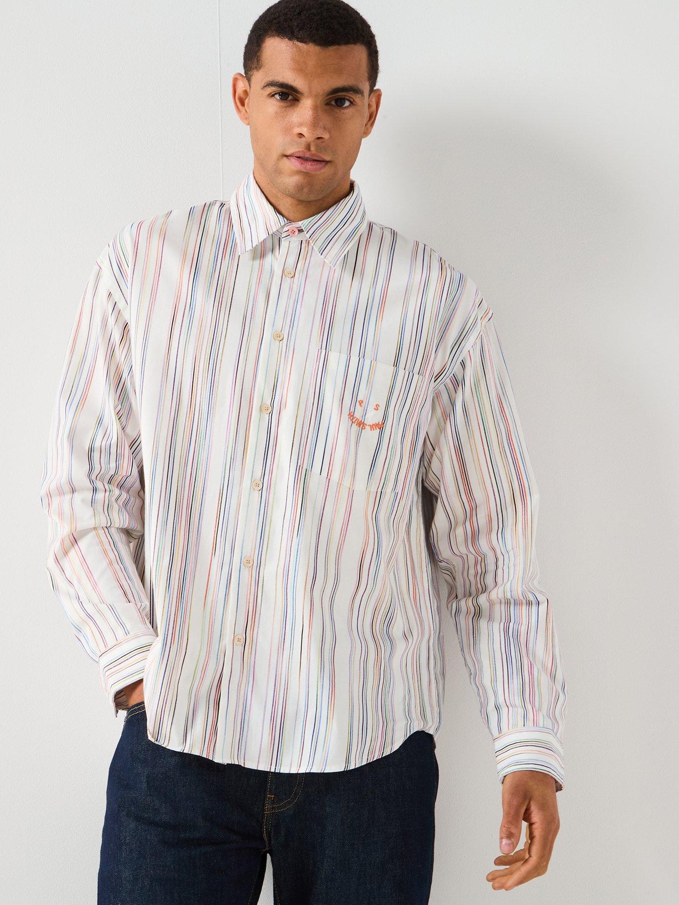 PS PAUL SMITH Rleaxed Fit Stripe Shirt - White