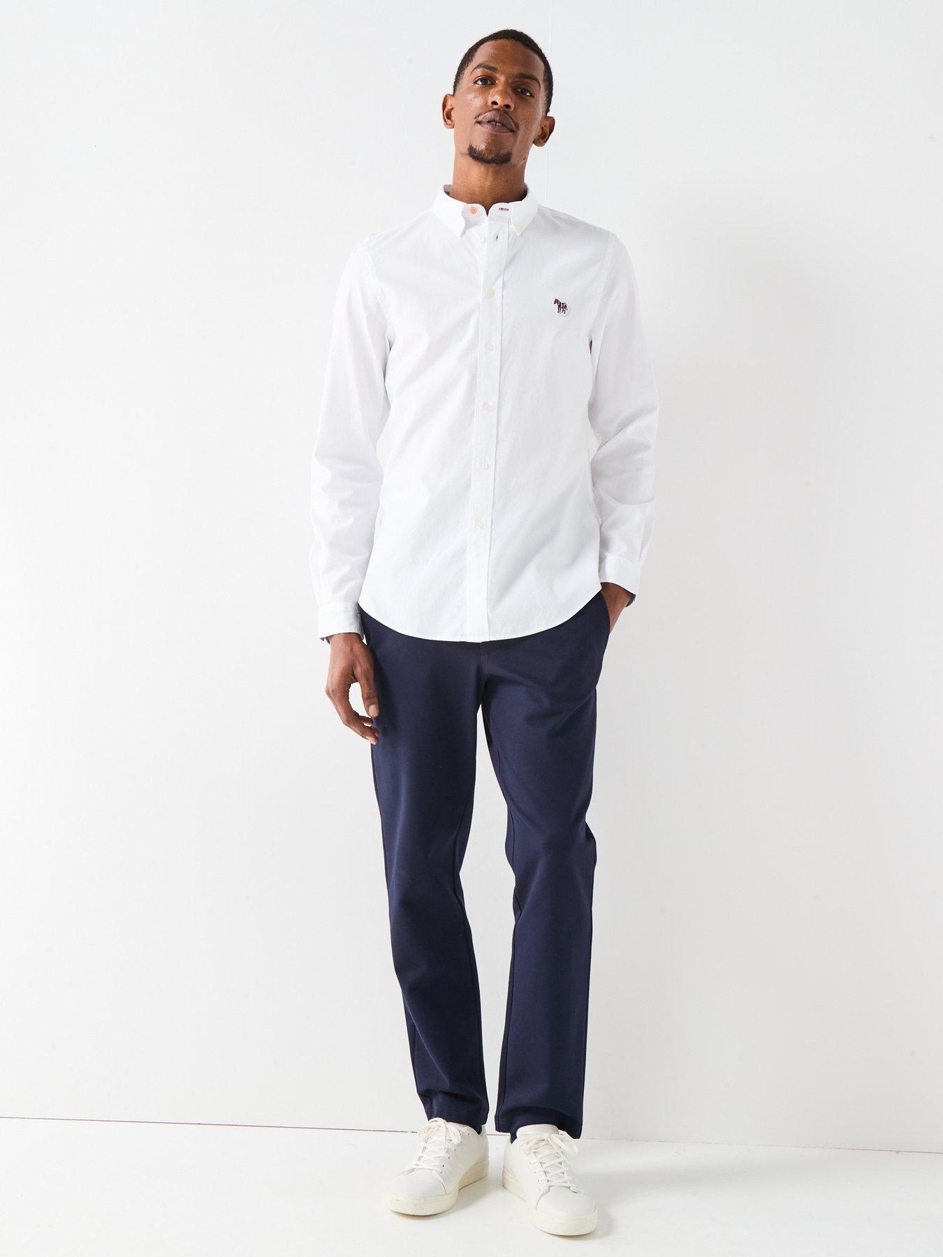 Image 3 of 4 of PS PAUL SMITH Button Down Zebra Long Sleeve Shirt - White