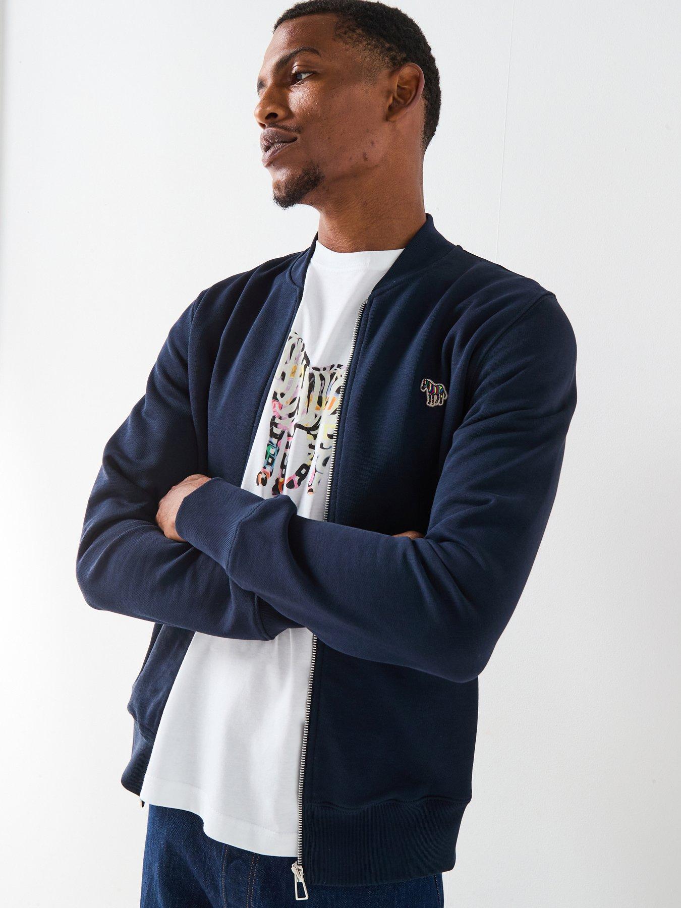 PS PAUL SMITH Regular Fit Zebra Zip Sweat Bomber - Navy