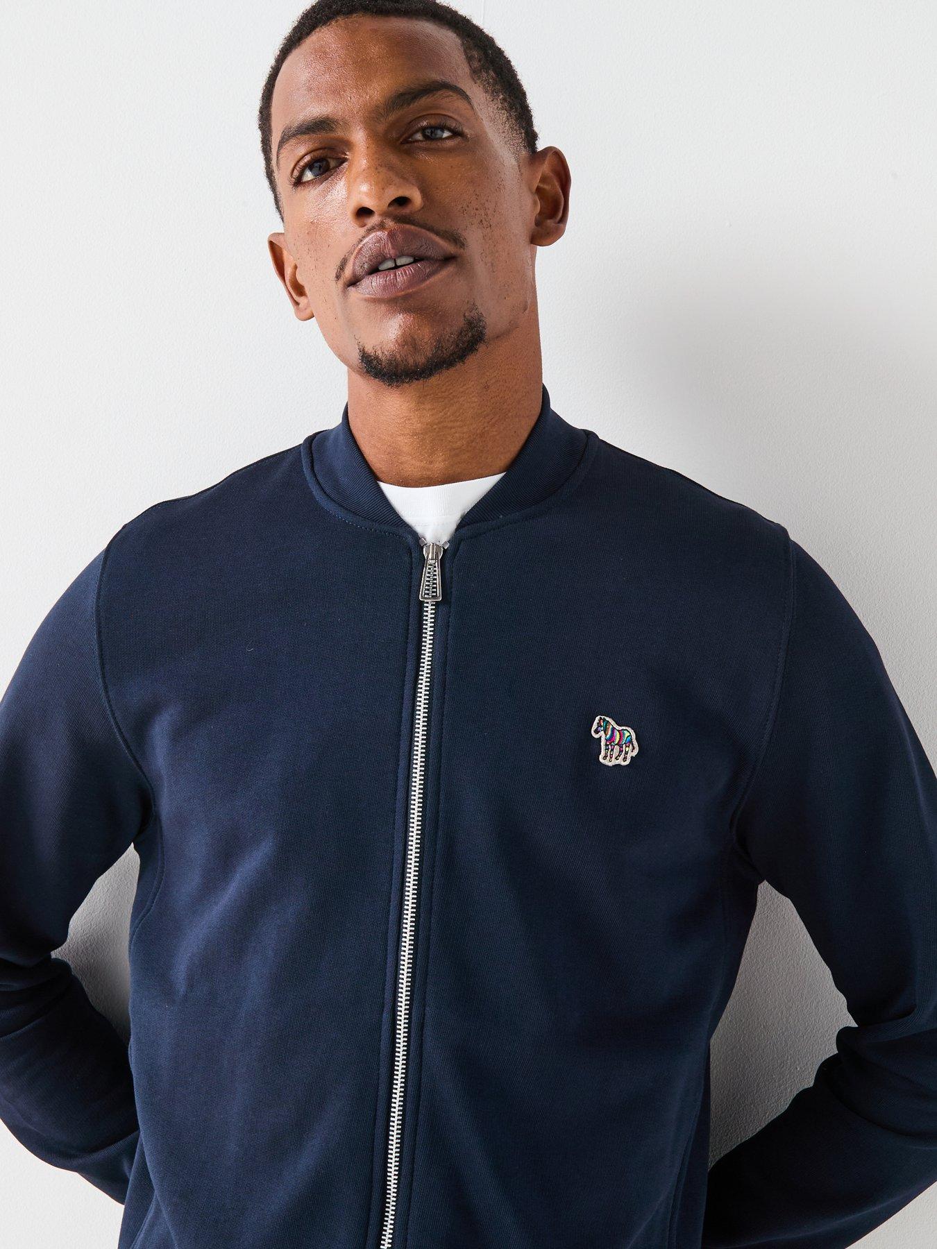 PS PAUL SMITH Regular Fit Zebra Zip Sweat Bomber - Navy | Very