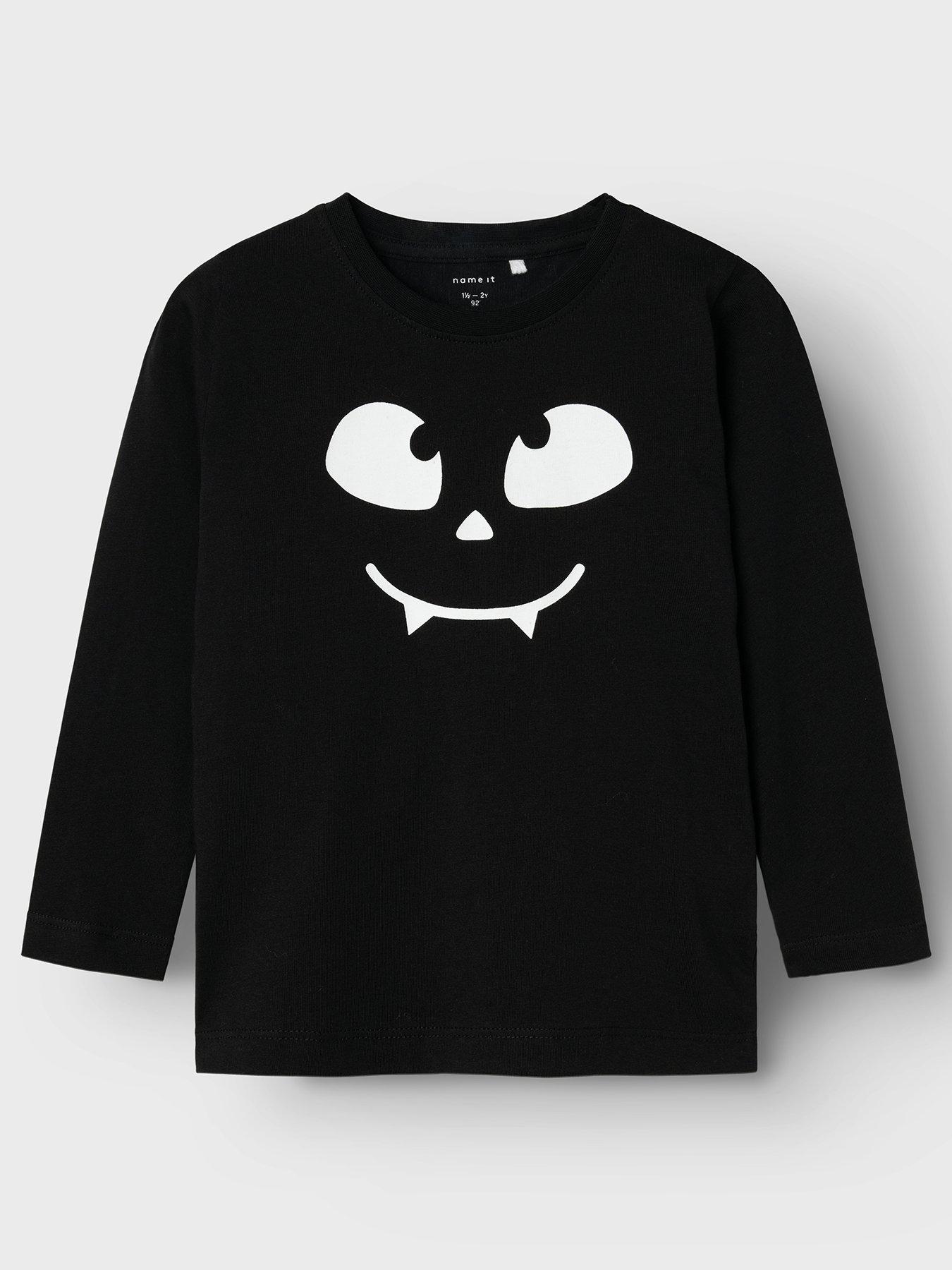 Name It Mini Boys Halloween Bat Tshirt With Wings - Black