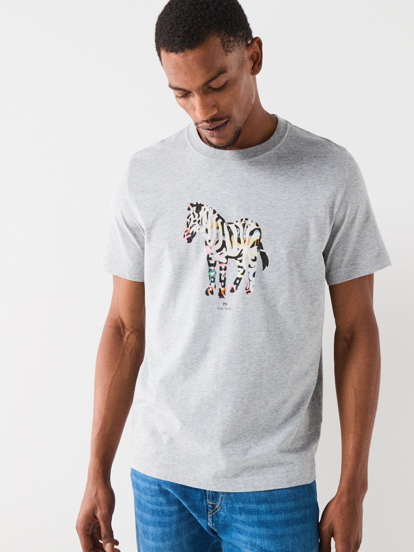 undefined Large Zebra Graphic T-Shirt - Grey