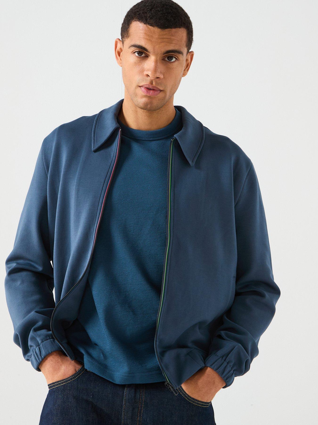 PS PAUL SMITH Contrast Stripe Zip Sweat - Blue