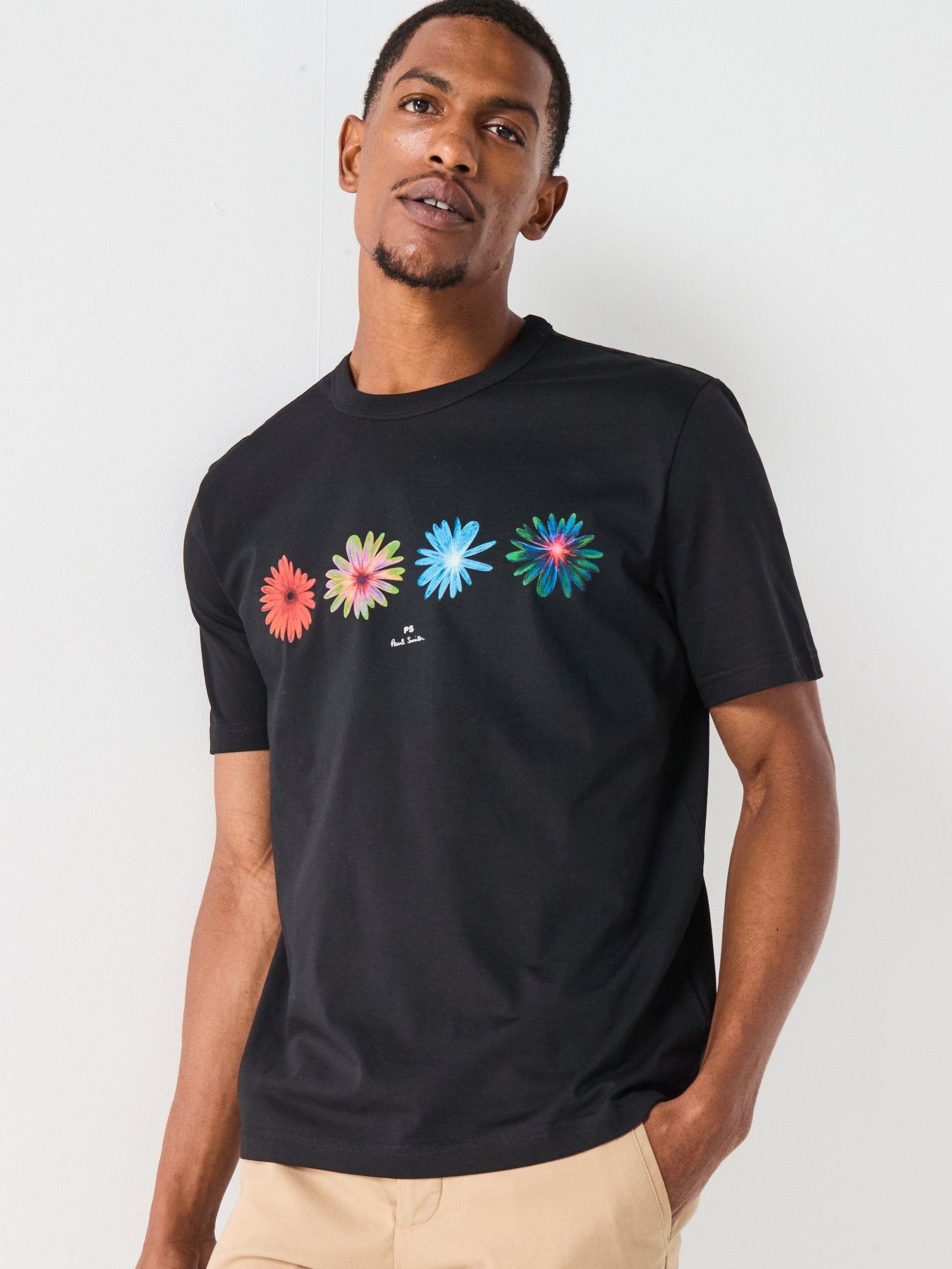 undefined Ps Paul Smith Flowers Graphic T-shirt - Black