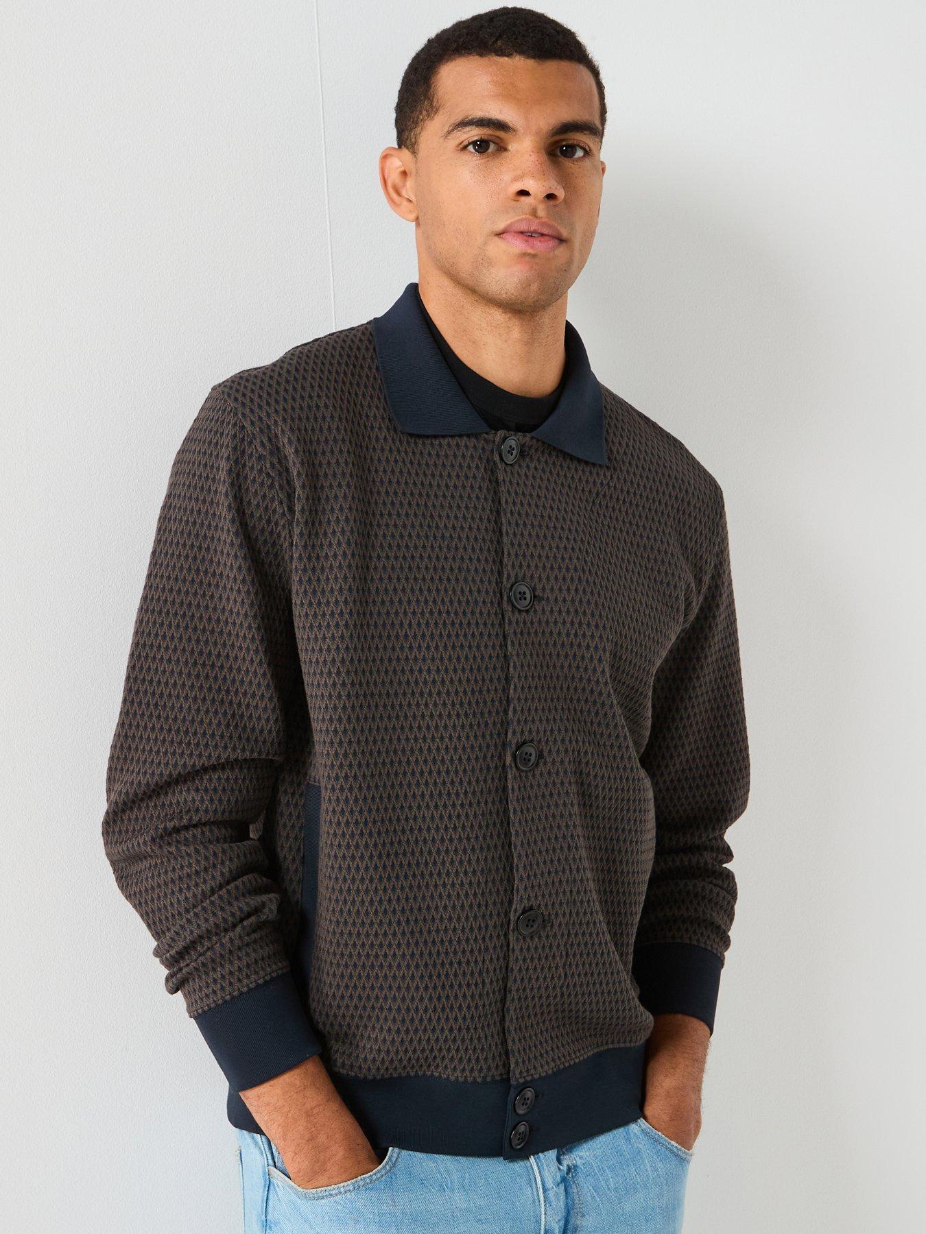 PS PAUL SMITH Button Up Jersey Sweat - Black