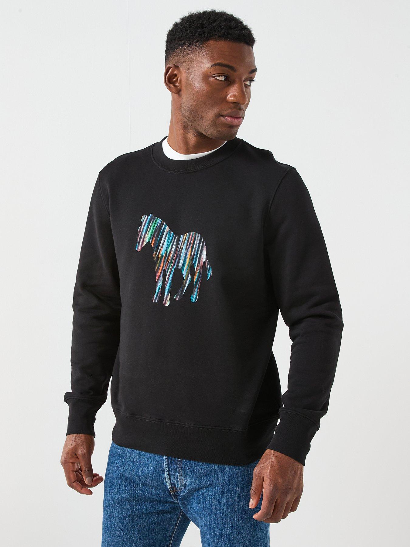 PS PAUL SMITH Striped Zebra Graphic Crew Sweat - Black