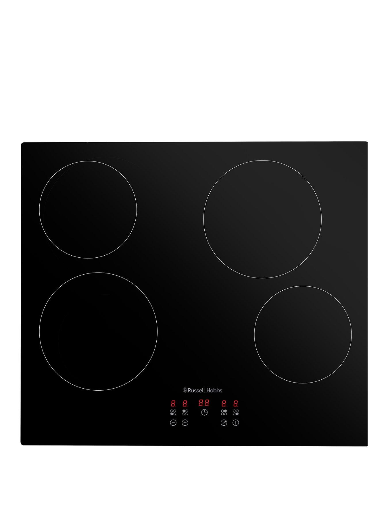 undefined RH60EH413B 59cm 4 Zone Electric Hob with Touch Control in Black