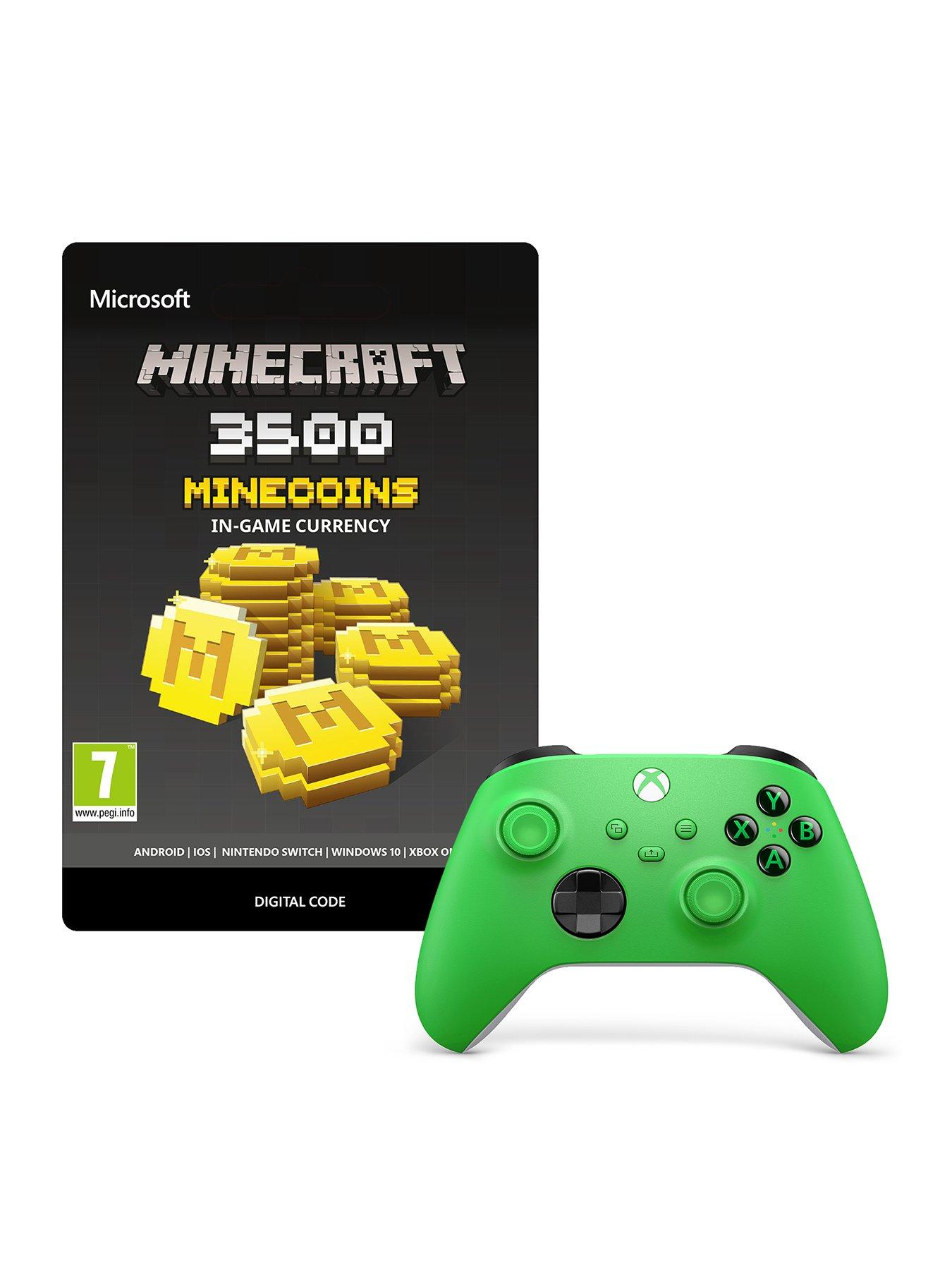 undefined Gaming Starter Kit - 3500 Minecraft Minecoins + Xbox Wireless Controller – Green for Xbox Series X|S, Xbox One, and Windows Devices
