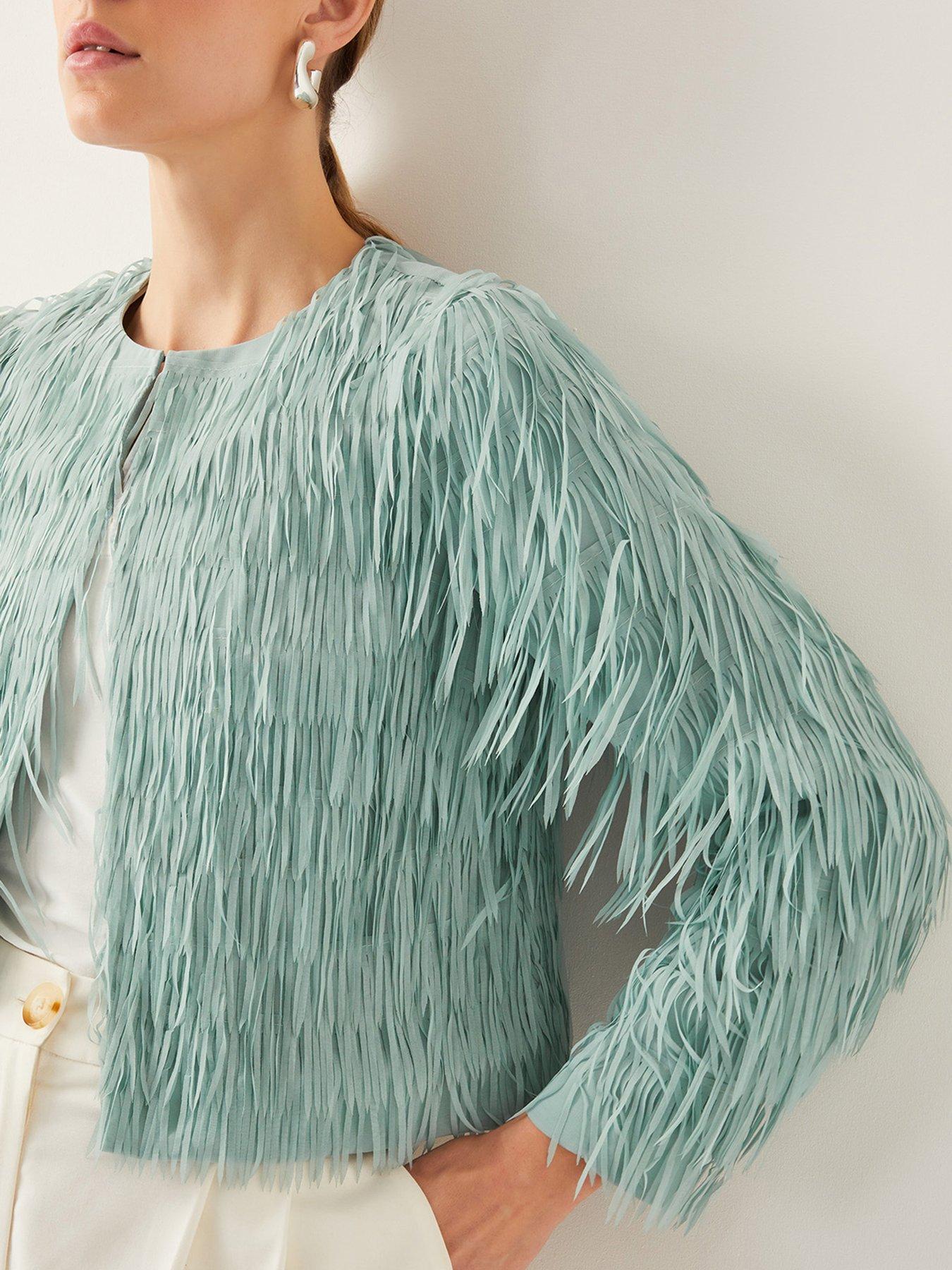 Image 5 of 6 of Monsoon Cosima Fringe Jacket - Green