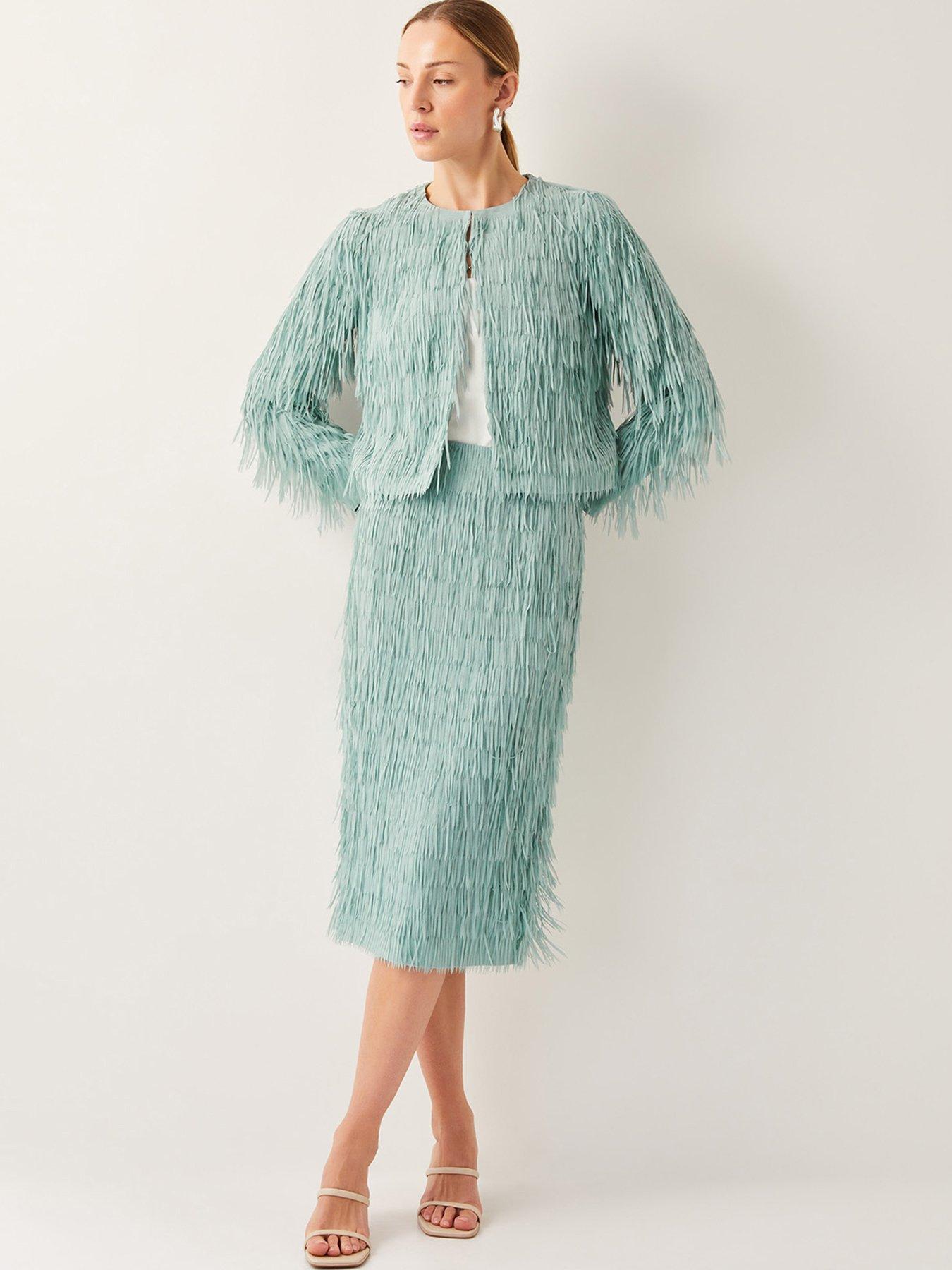 Image 6 of 6 of Monsoon Cosima Fringe Jacket - Green
