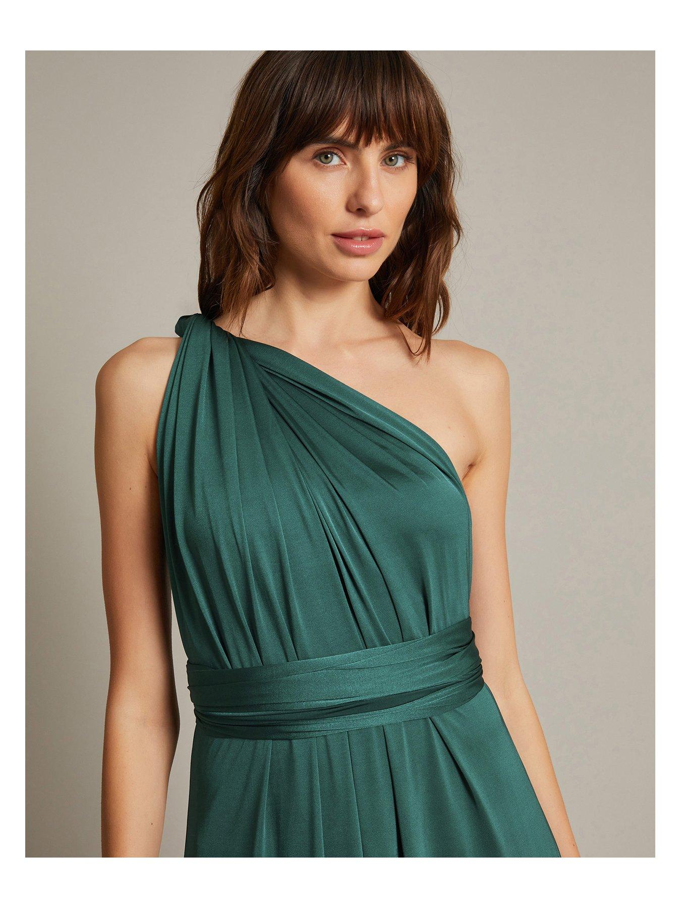 blue dress for baby girl Sabrina Floor-Length Boat Neck Bridesmaid Dress