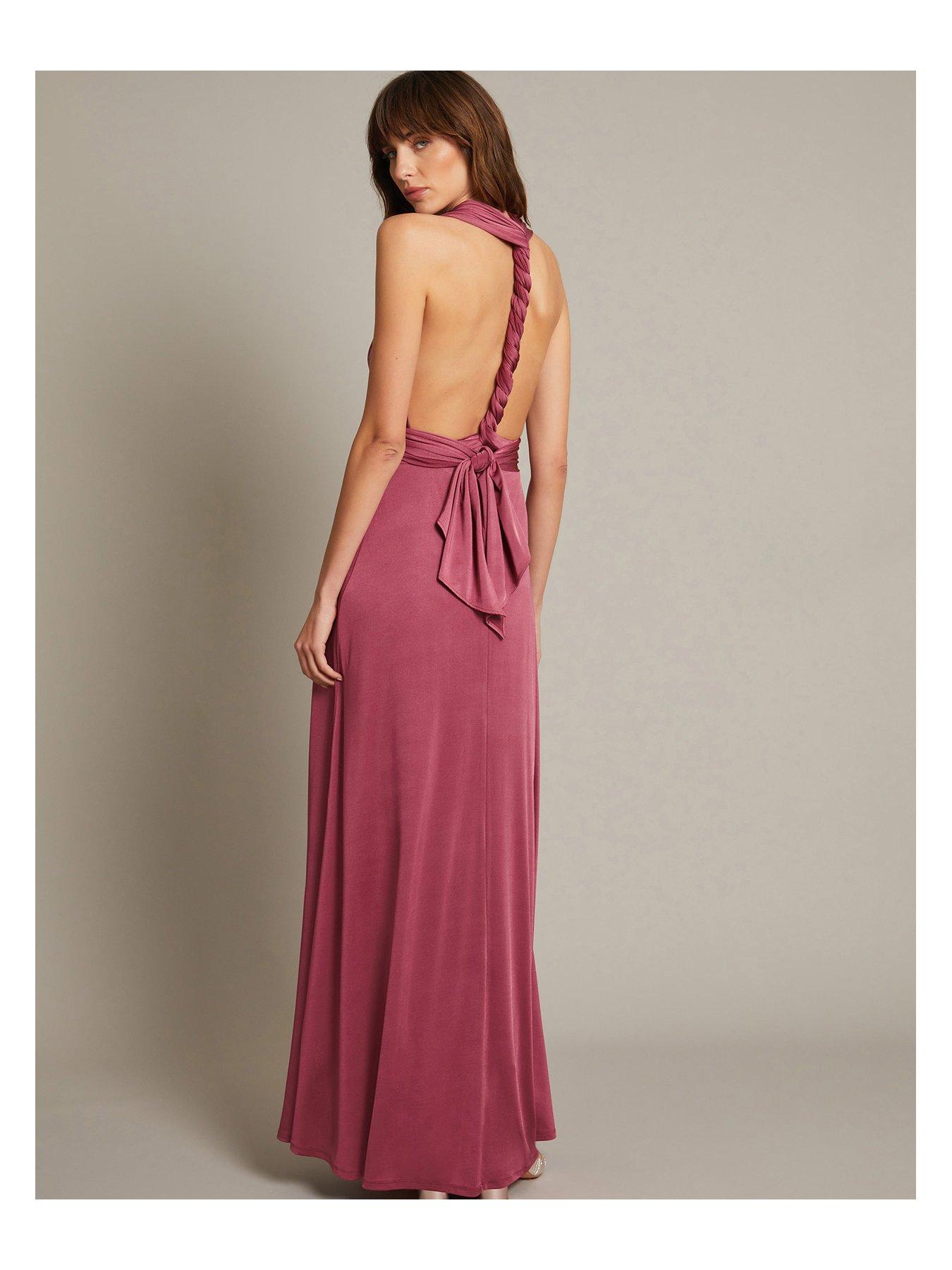 Image 2 of 5 of Monsoon Thea Multiway Bridesmaid Dress - Pink