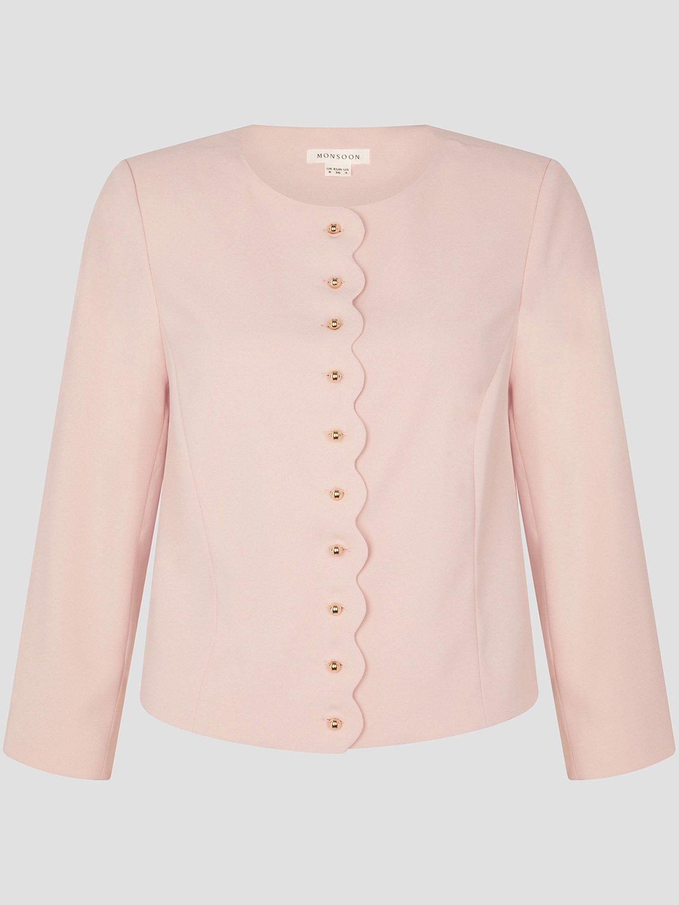 Image 3 of 6 of Monsoon Ruth Scallop Jacket - Pink