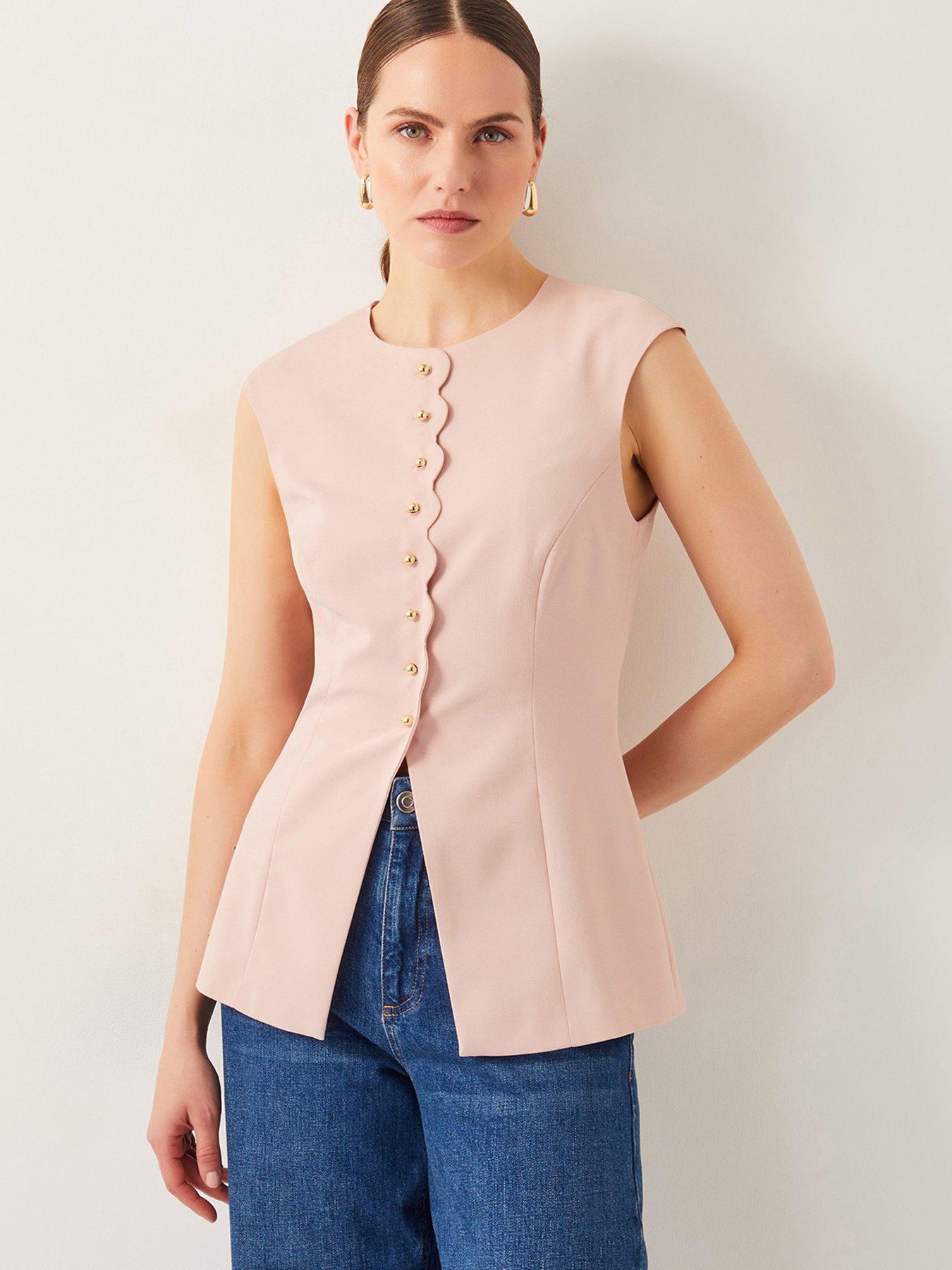undefined Ruth Scallop Waistcoat - Pink
