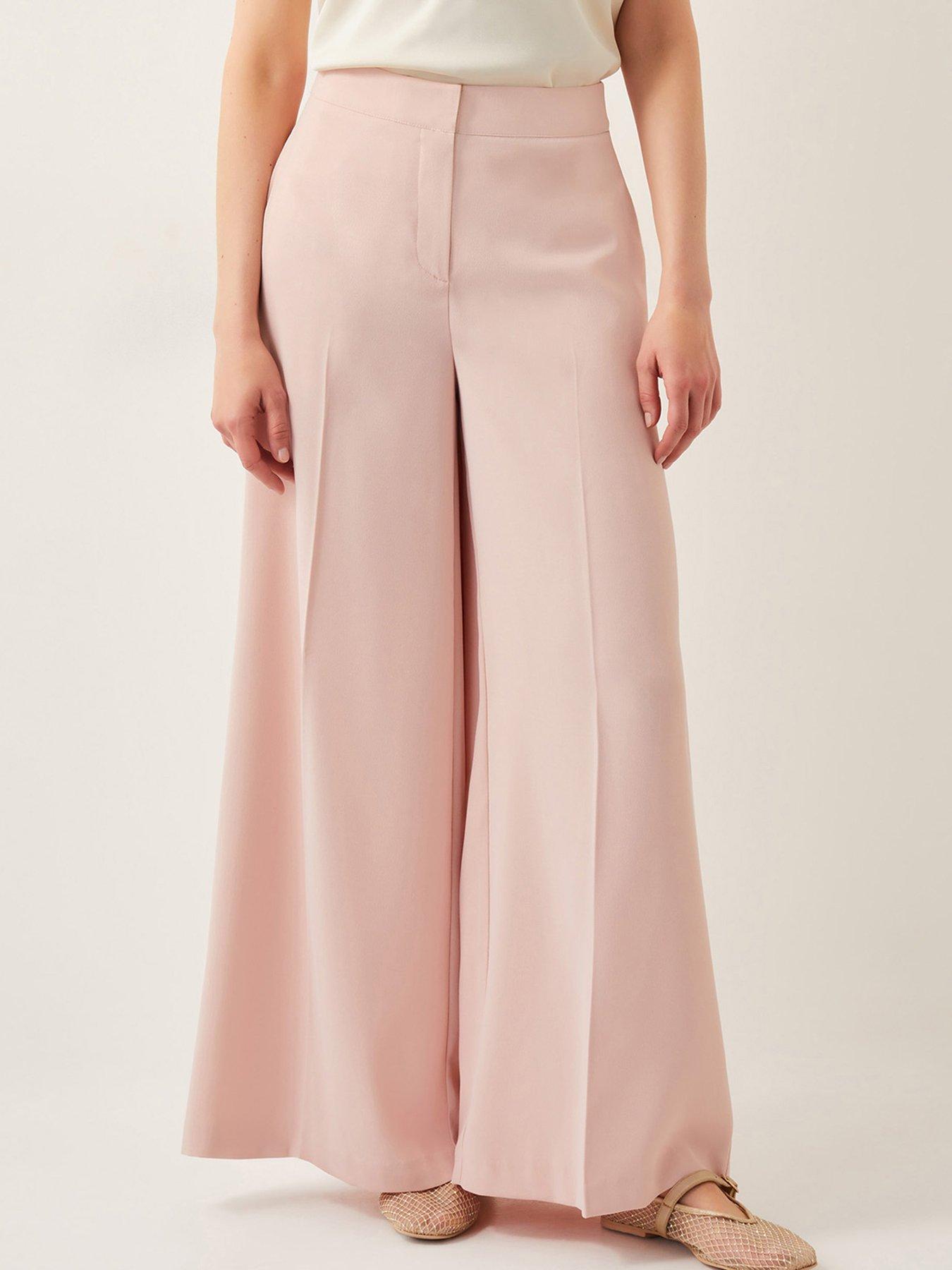 undefined Ruth Wide Leg Trousers - Pink