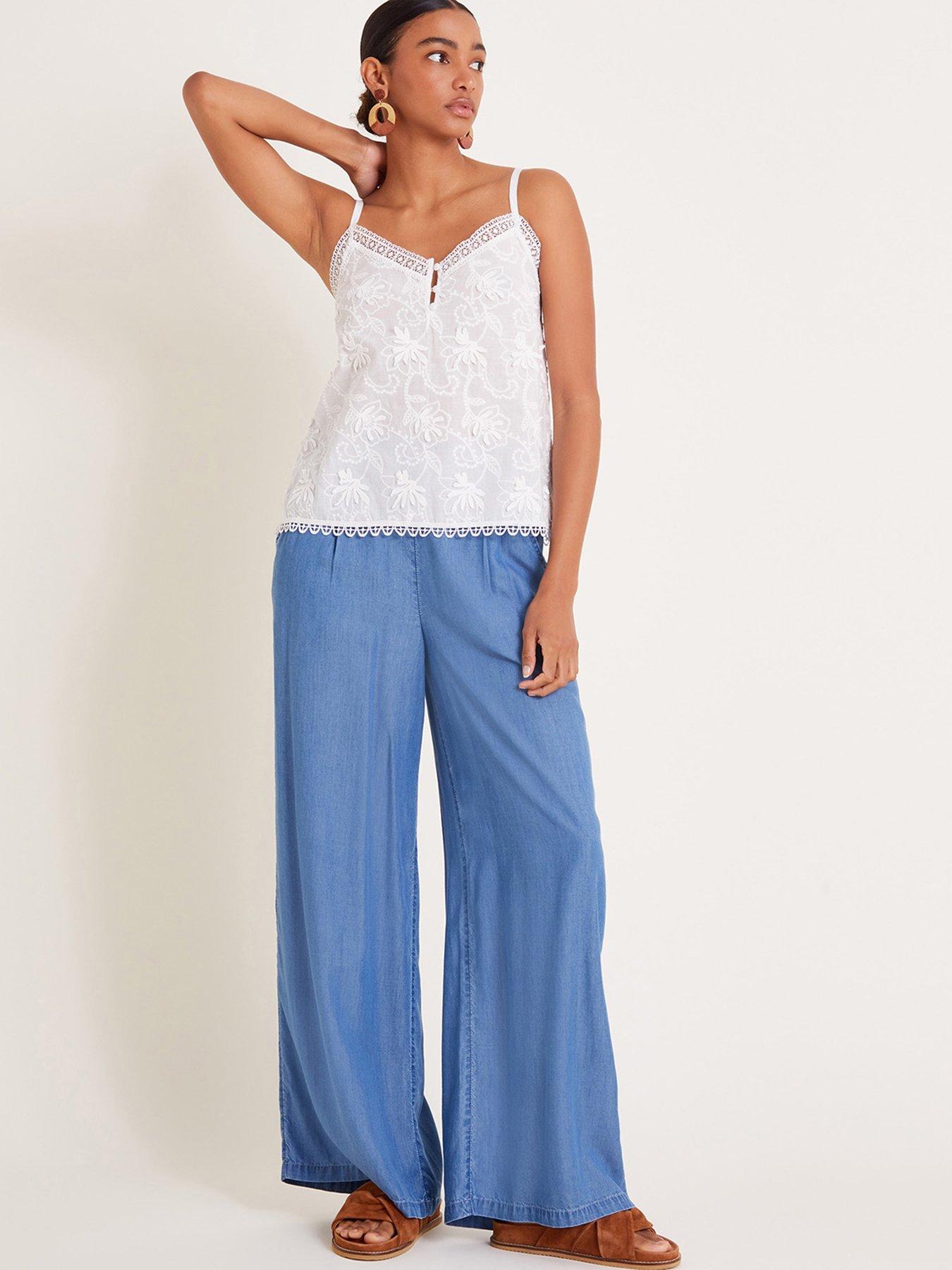Image 4 of 5 of Monsoon Rosie Embellished Cami - White