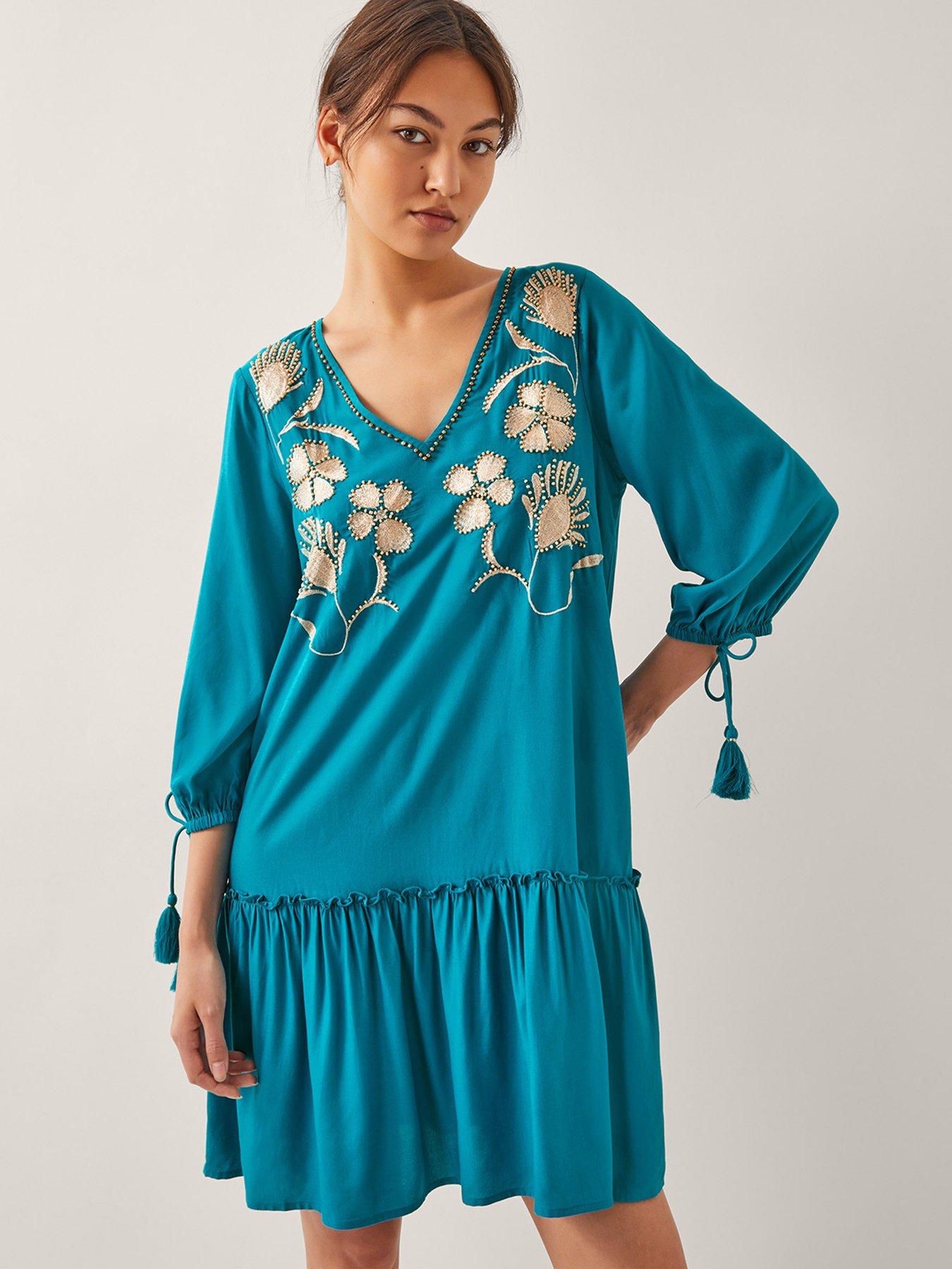 undefined Tracy Teal Kaftan
