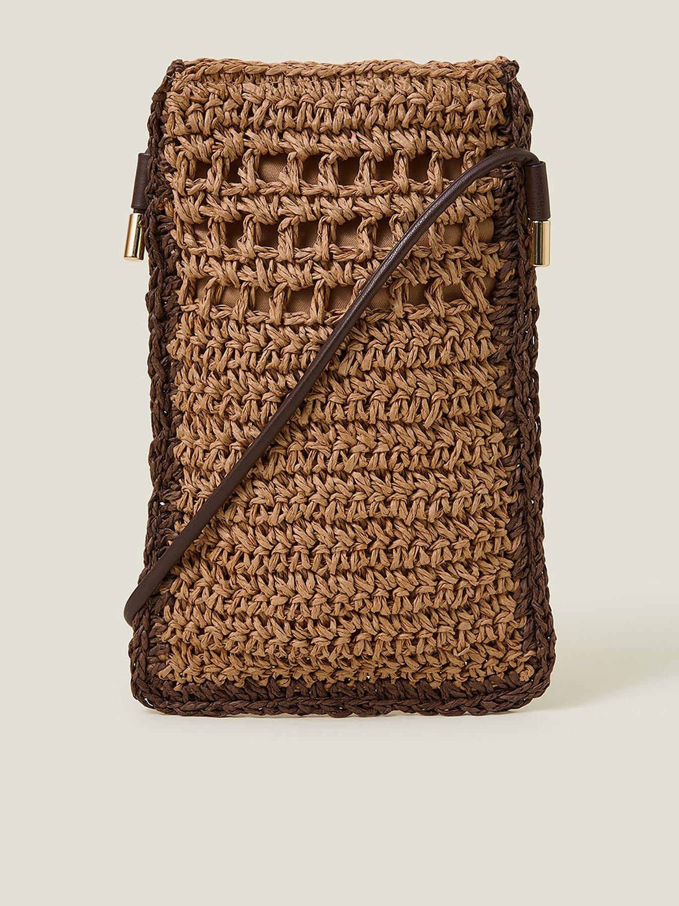 undefined Raffia Phone Bag - Natural