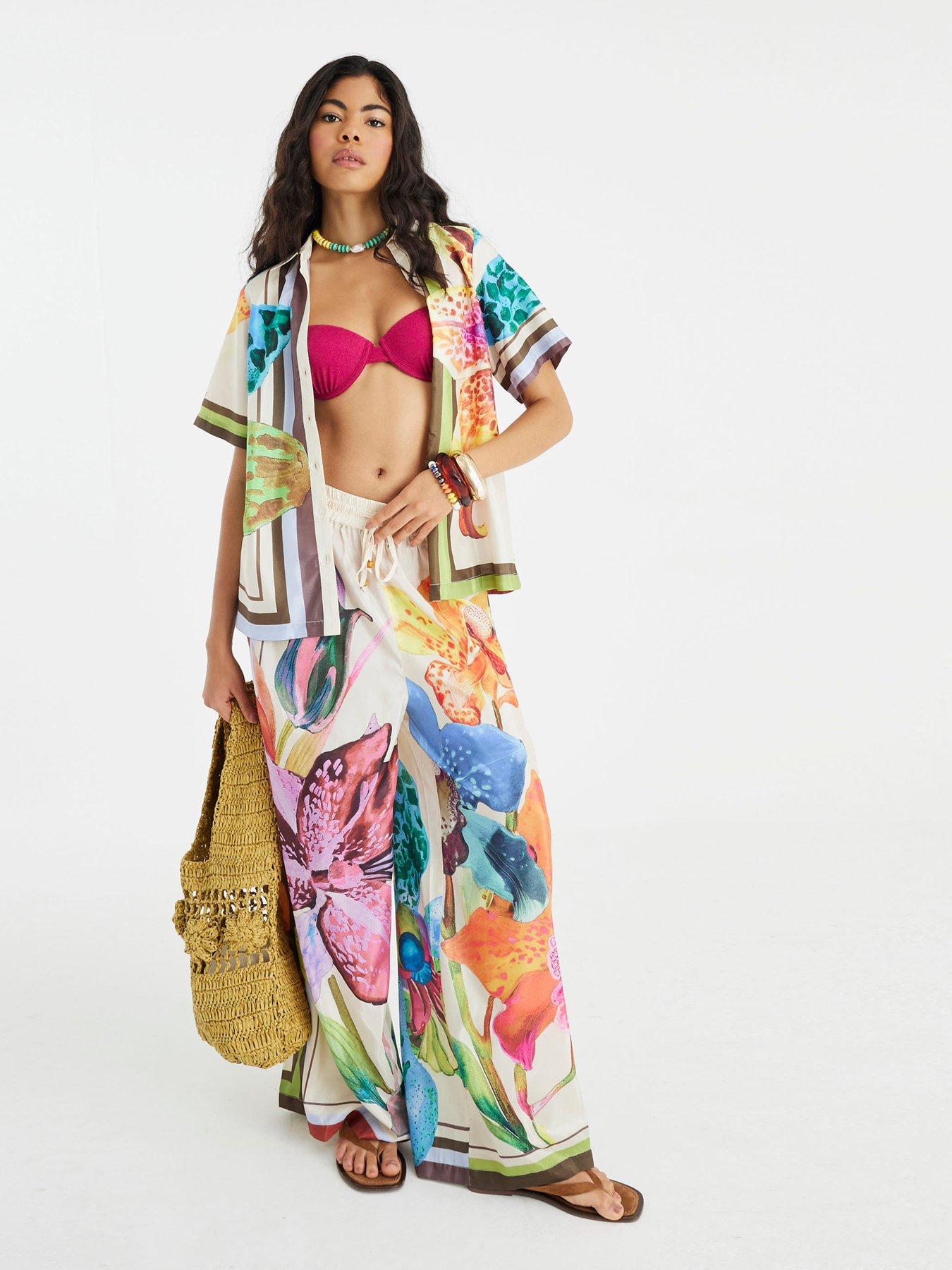 undefined Tropical Print Beach Shirt - Multi