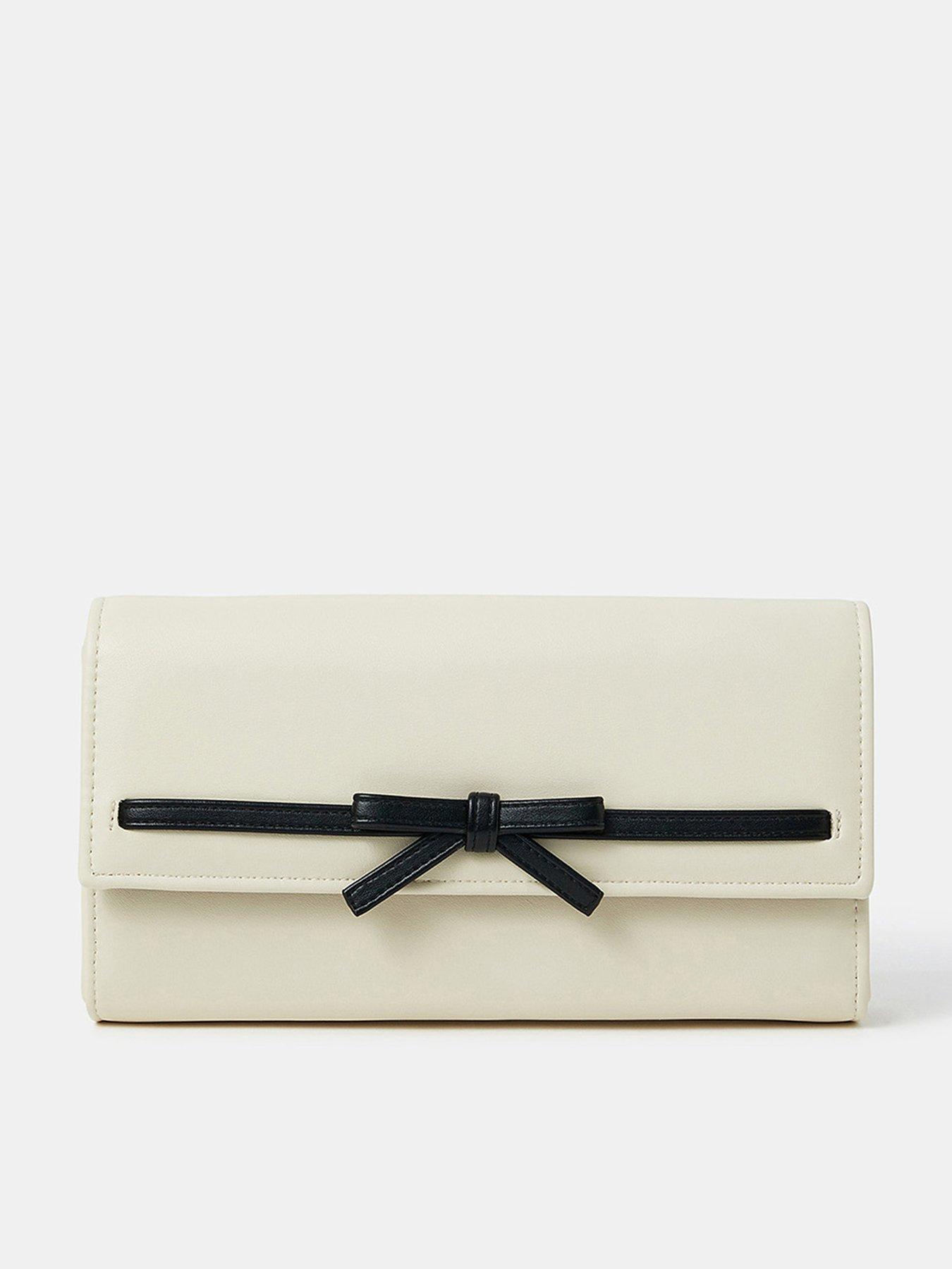 undefined Mono Bow Clutch Bag - Cream