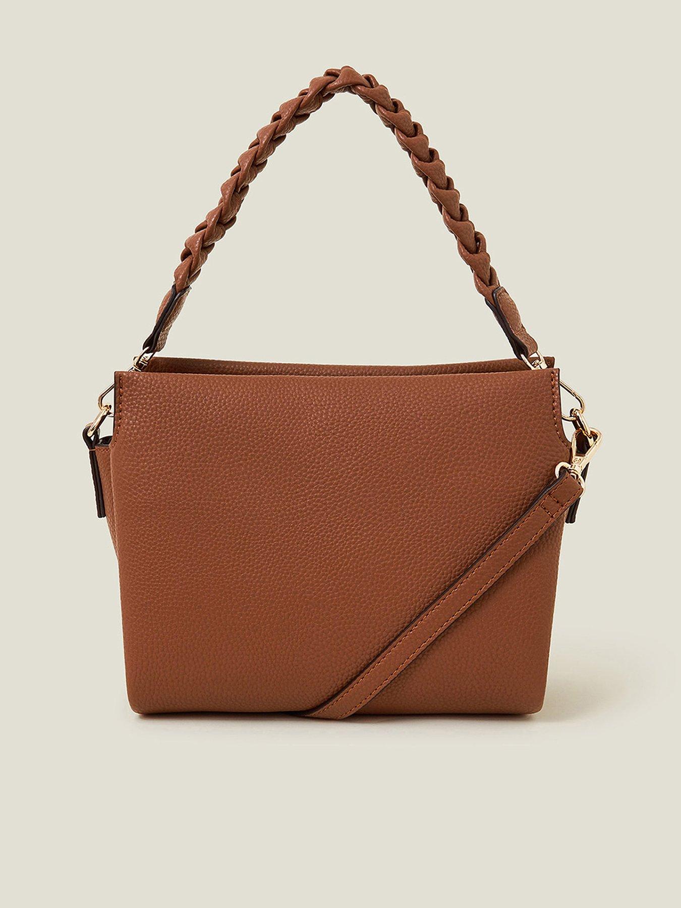 undefined Plait Strap X Body Bag - Tan