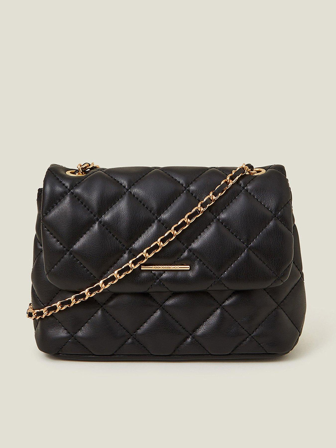 undefined Anna Quilted X Body Bag - Black