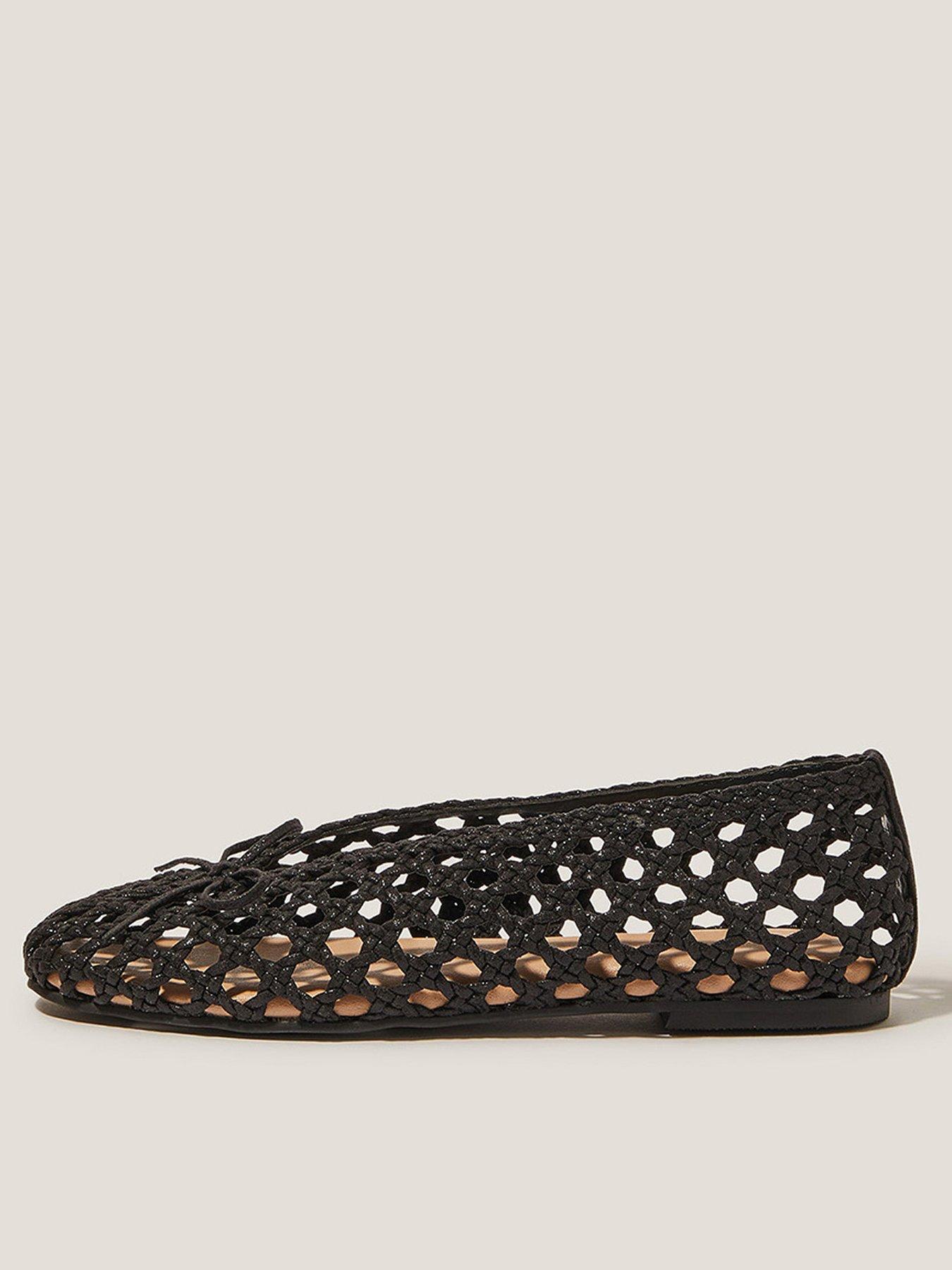 undefined Betsy Weave Ballet Flats - Black