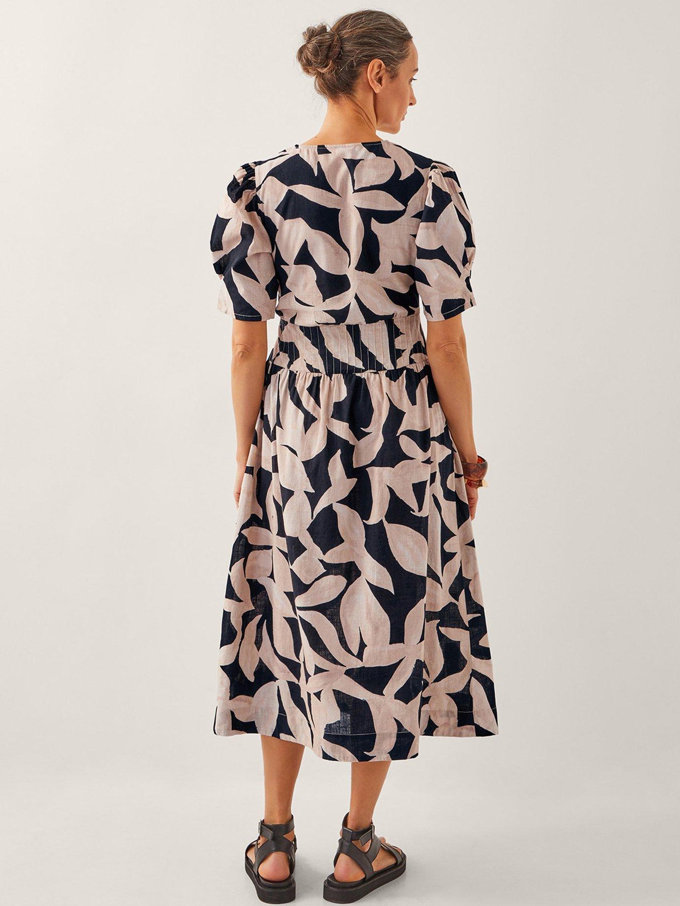 Image 2 of 4 of Monsoon Annie Print Dress - Black
