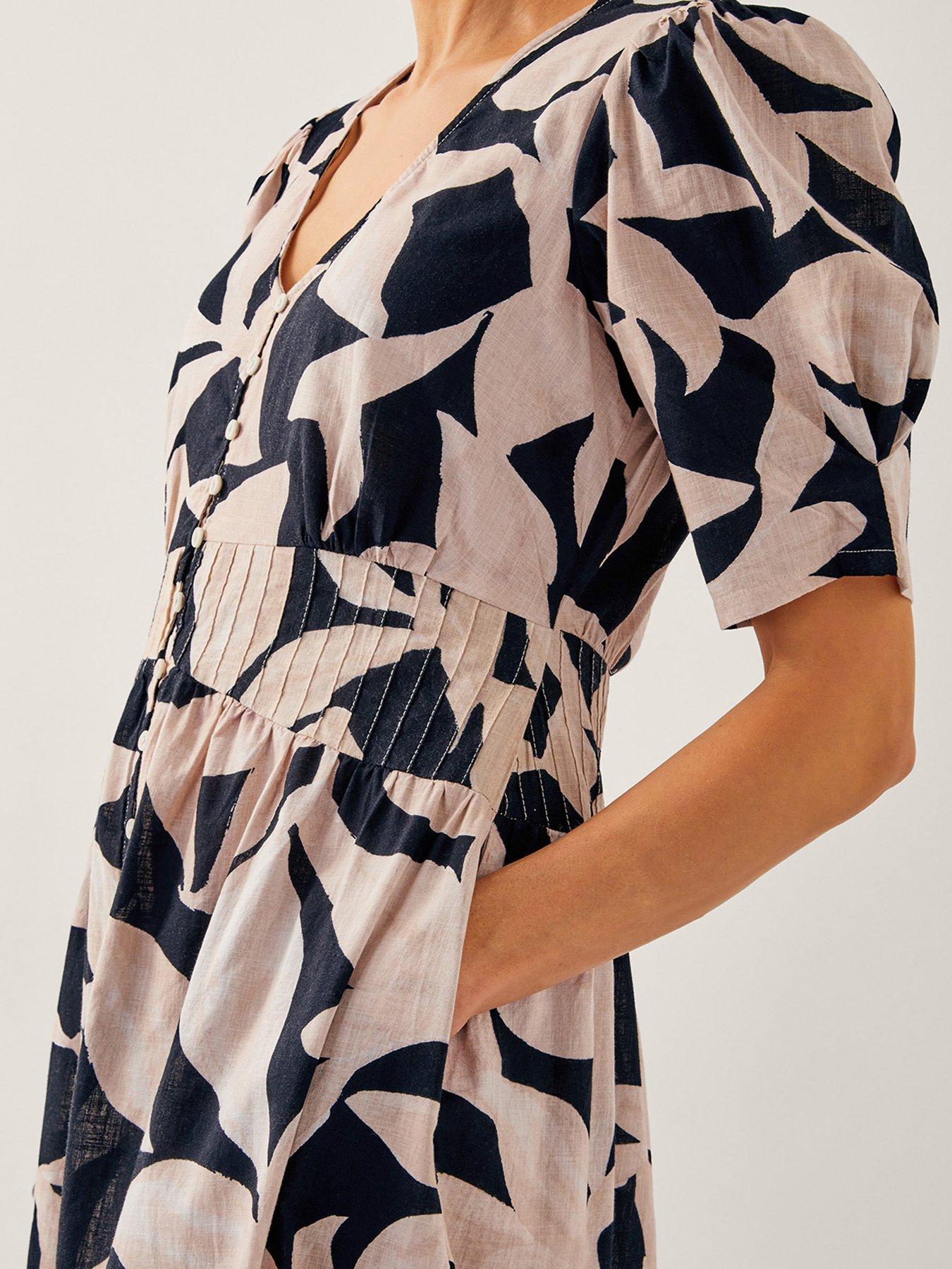 Image 4 of 4 of Monsoon Annie Print Dress - Black