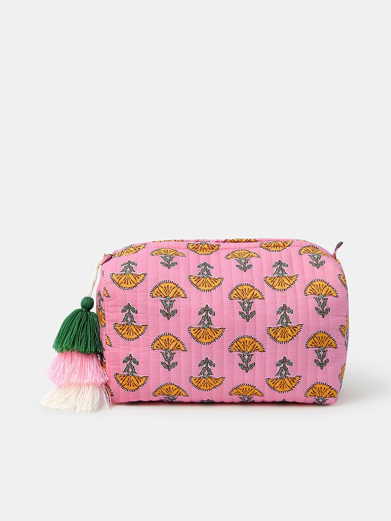 undefined Block Print Wash Bag - Pink