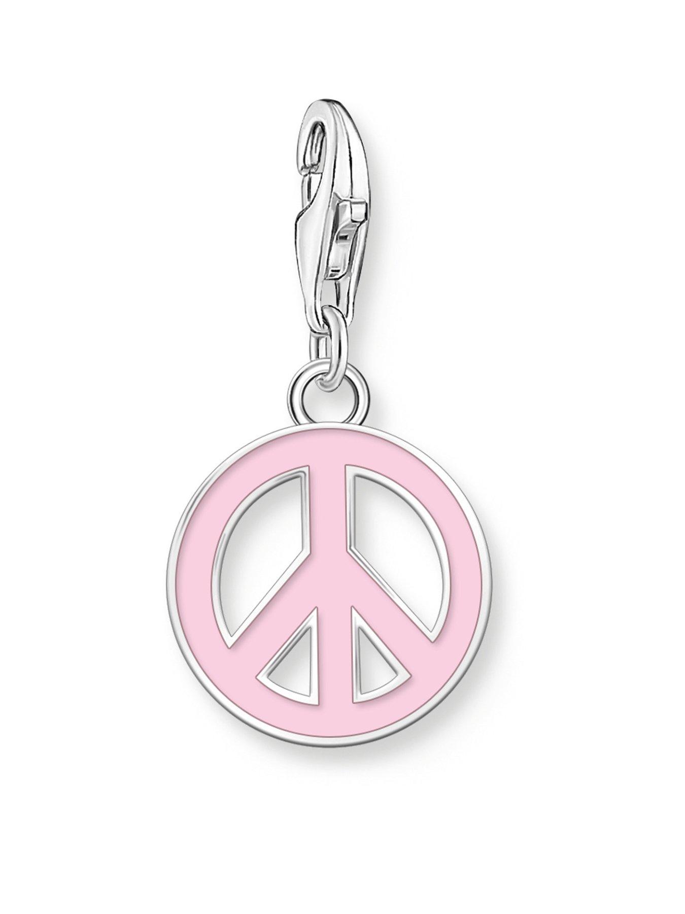 undefined Charm peace sign enamel pink
