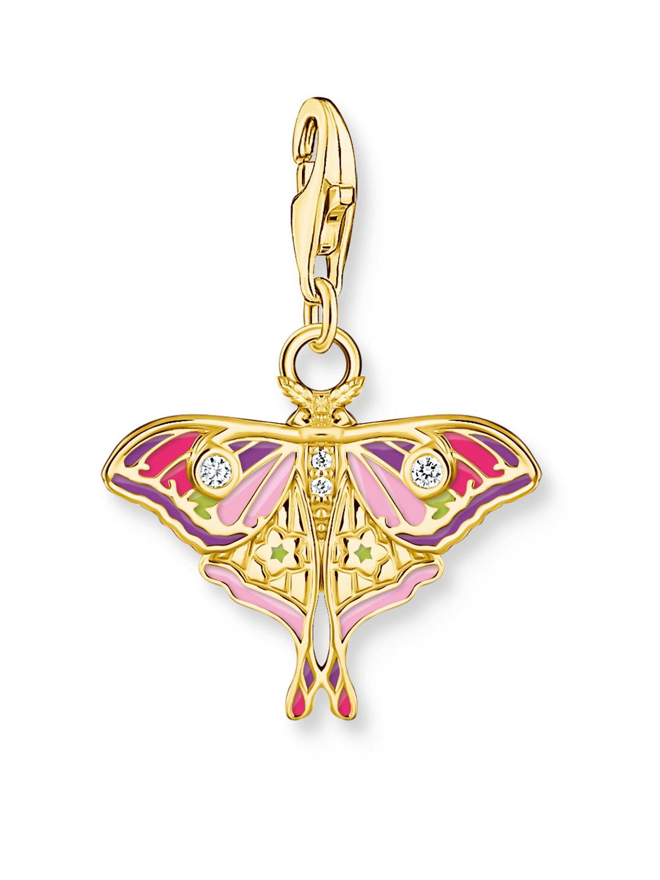 Image 1 of 3 of Thomas Sabo Charm moth colourful gold