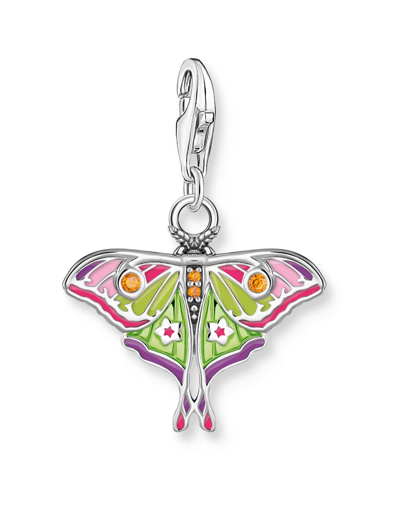 Image 1 of 3 of Thomas Sabo Charm moth colourful silver