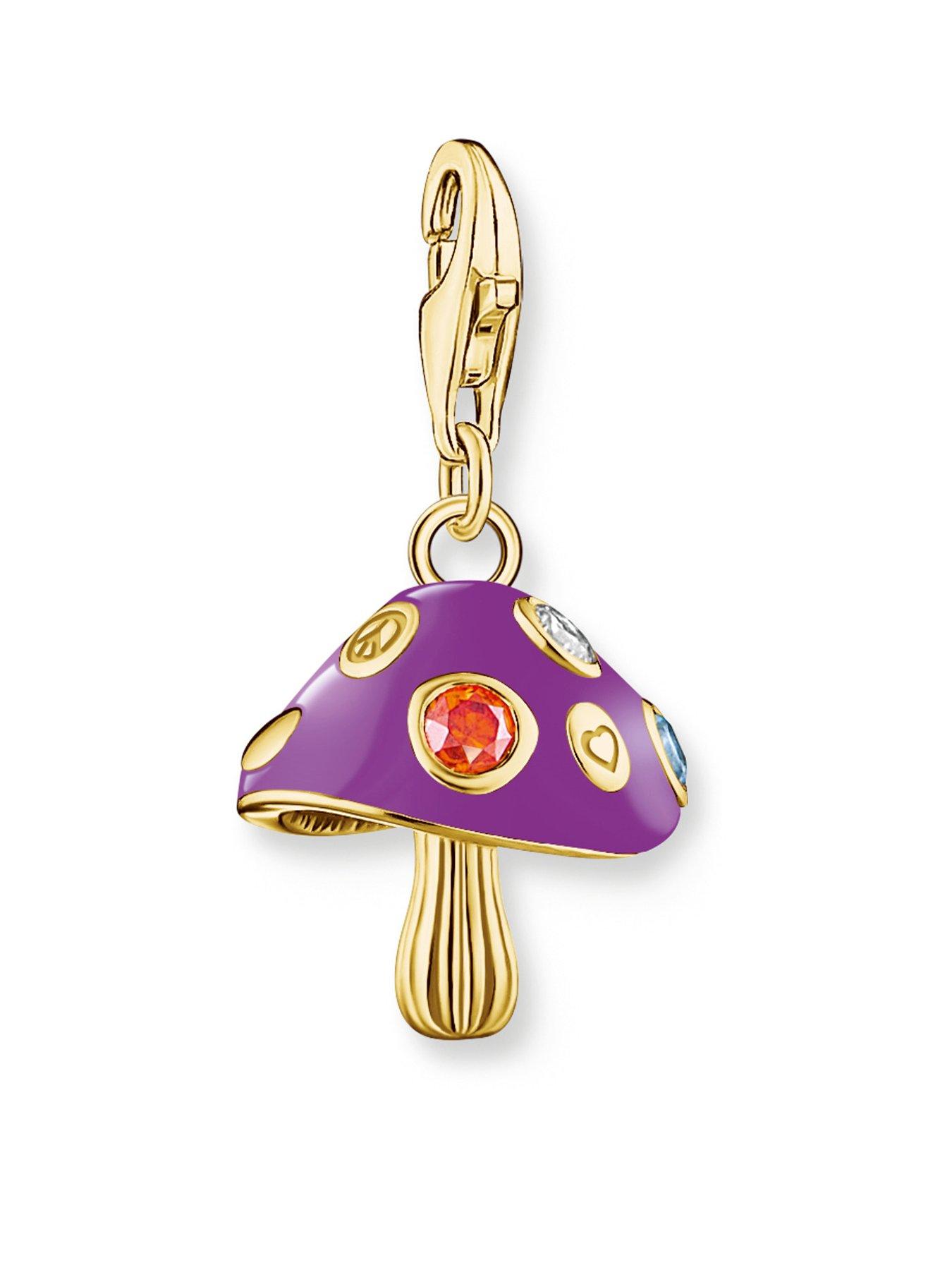 undefined Charm Colourful mushroom gold