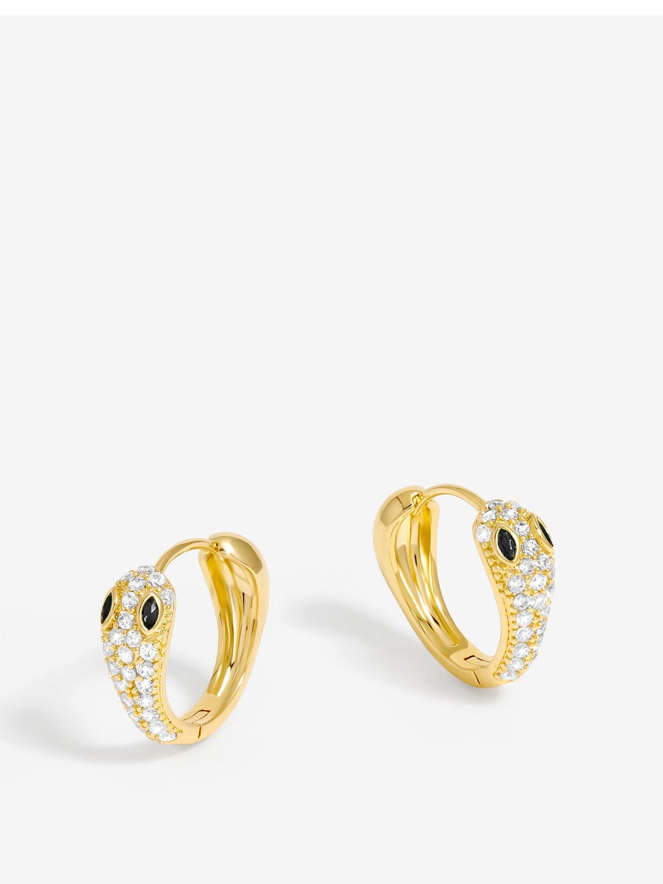 undefined Gold Plated Snake Huggie Earrings