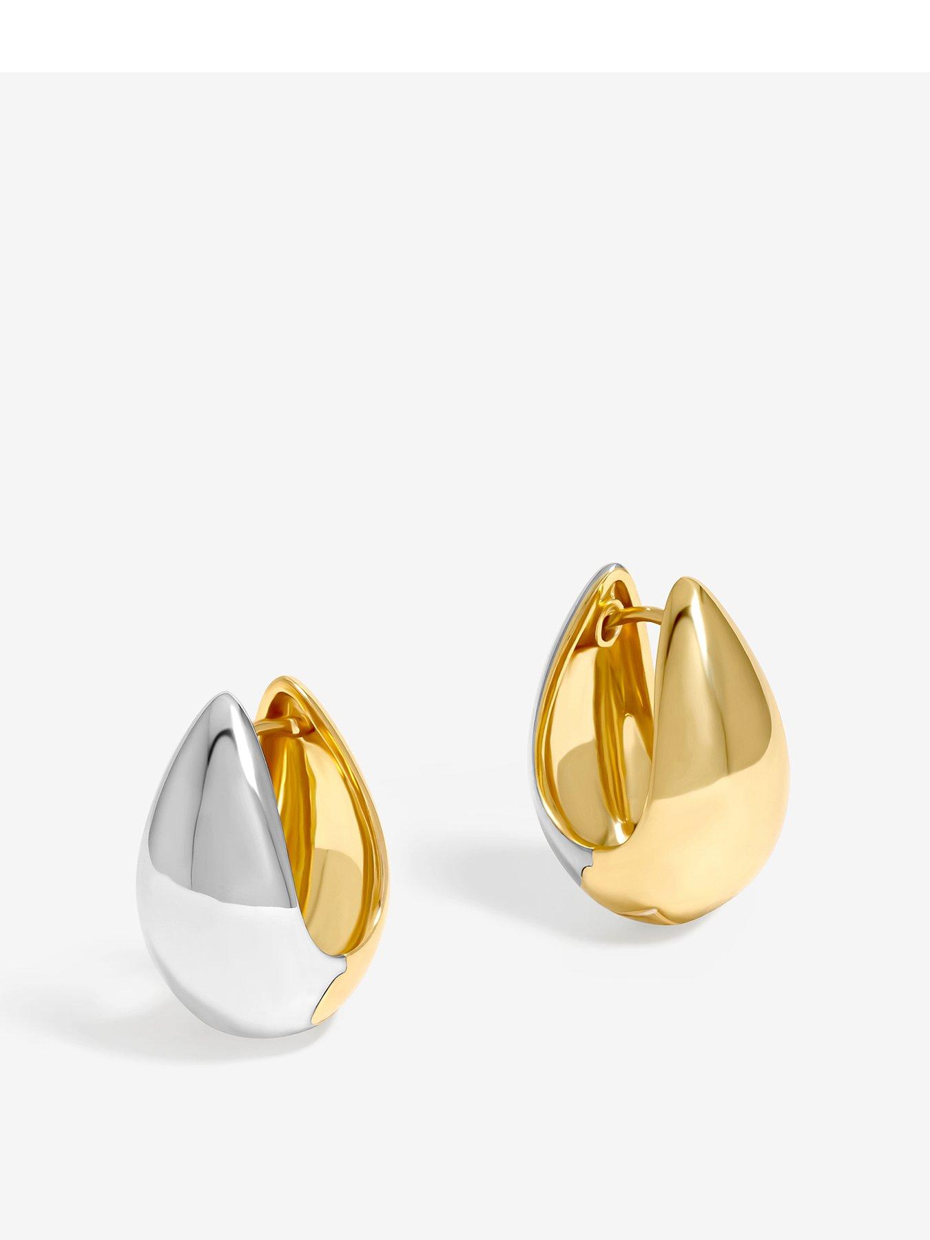 undefined Two Tone Hoop Earrings