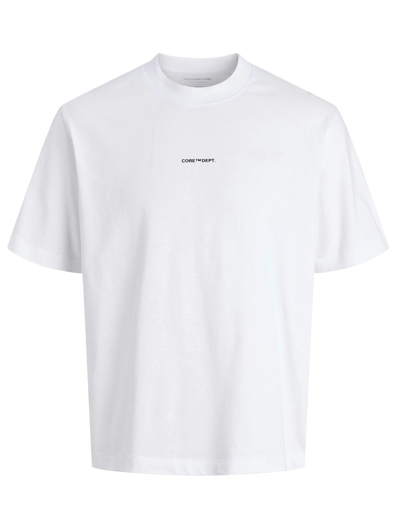 Jack & Jones Junior Boys Cover Script Short Sleeve T-Shirt - White