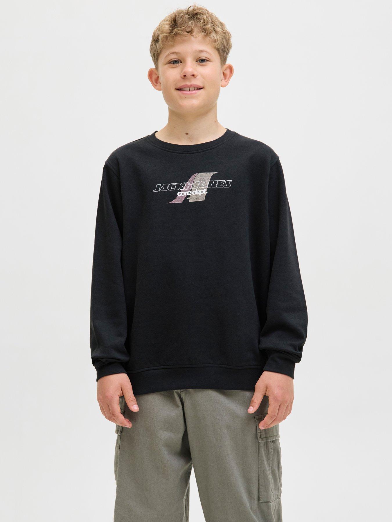 Jack & Jones Junior Boys Tier Print Sweater - Black