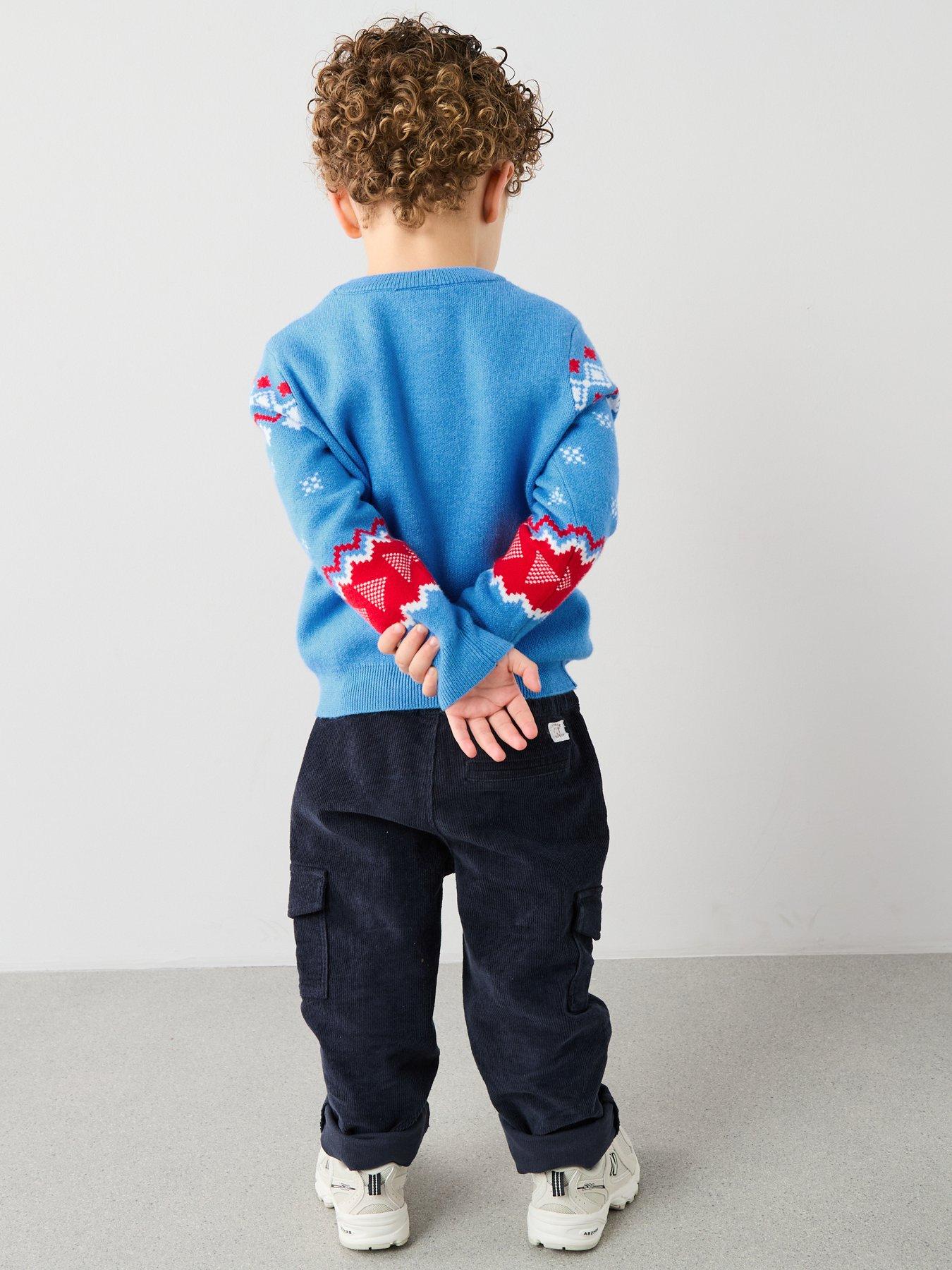 Image 2 of 5 of Hot Wheels Festive Knitted Jumper - Blue