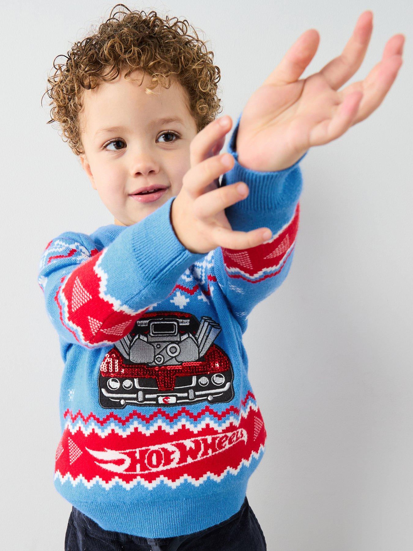 Image 5 of 5 of Hot Wheels Festive Knitted Jumper - Blue
