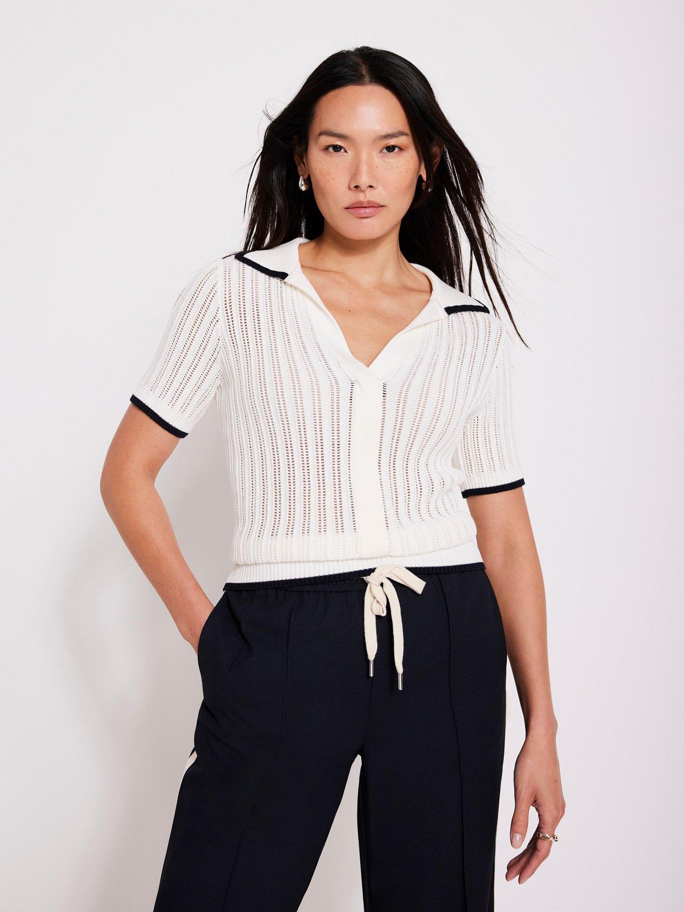 undefined Ivory Cotton Blend Polo