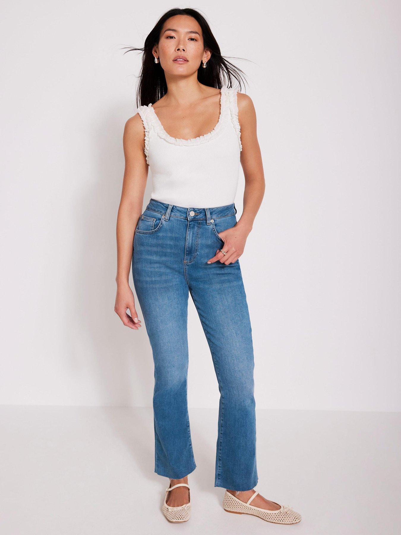 undefined Mid Indigo Kick Flare Jeans - Blue