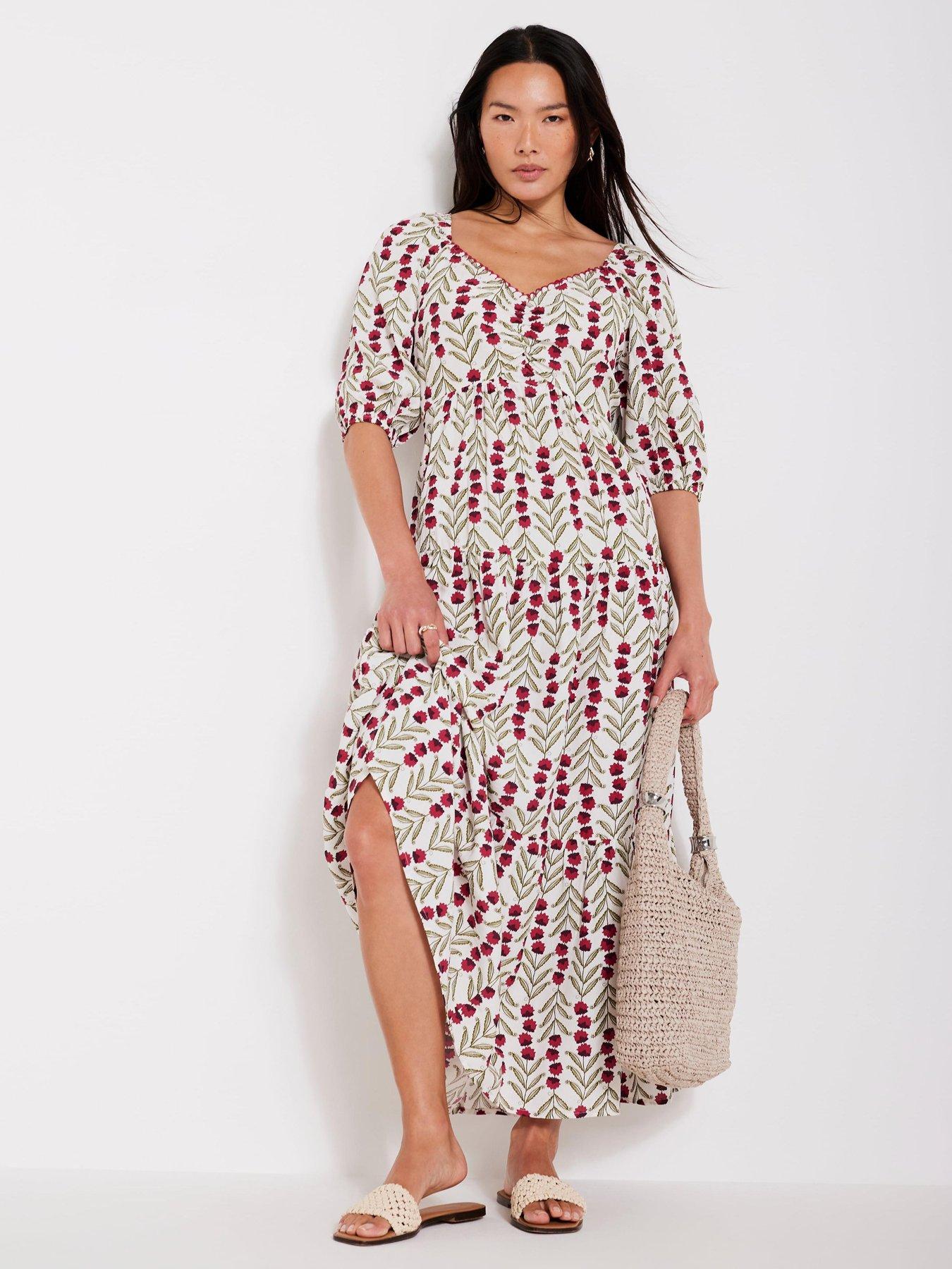 undefined Floral Print Boho Maxi Dress