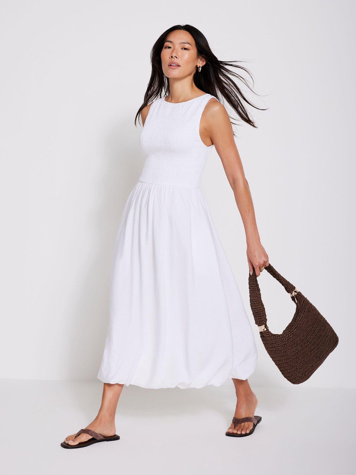 undefined Bubble Hem Midi Dress
