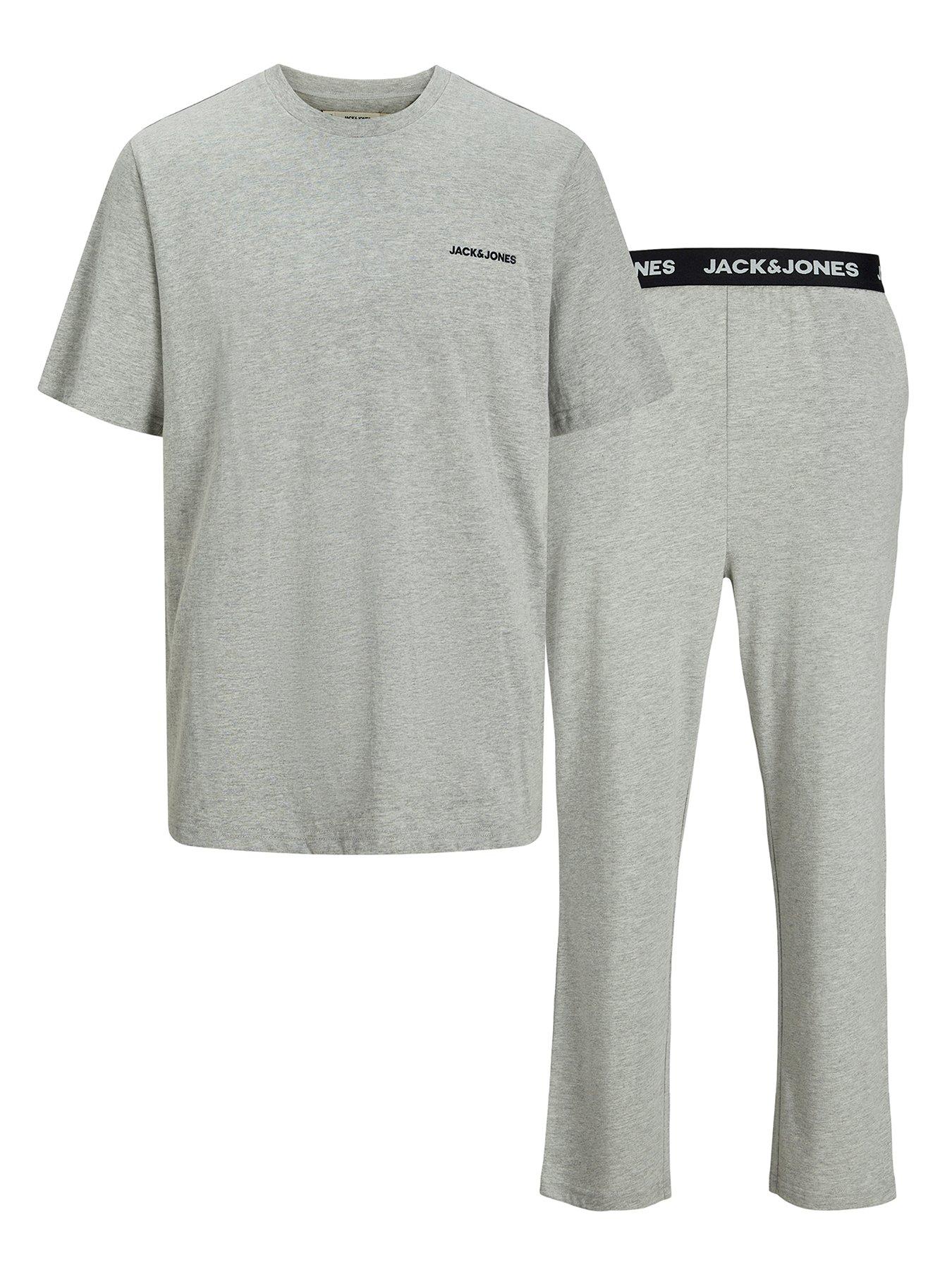 undefined Boys Everest Short Sleeve T-Shirt  &  Pants Pyjama Set - Light Grey
