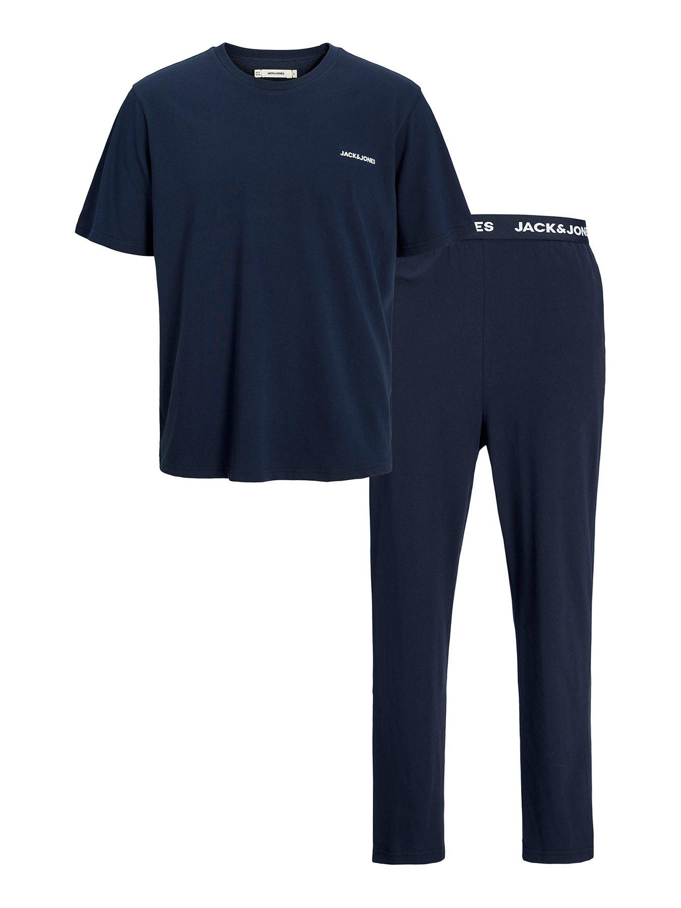 undefined Boys Everest Short Sleeve T-Shirt Pants Pyjama Set - Navy