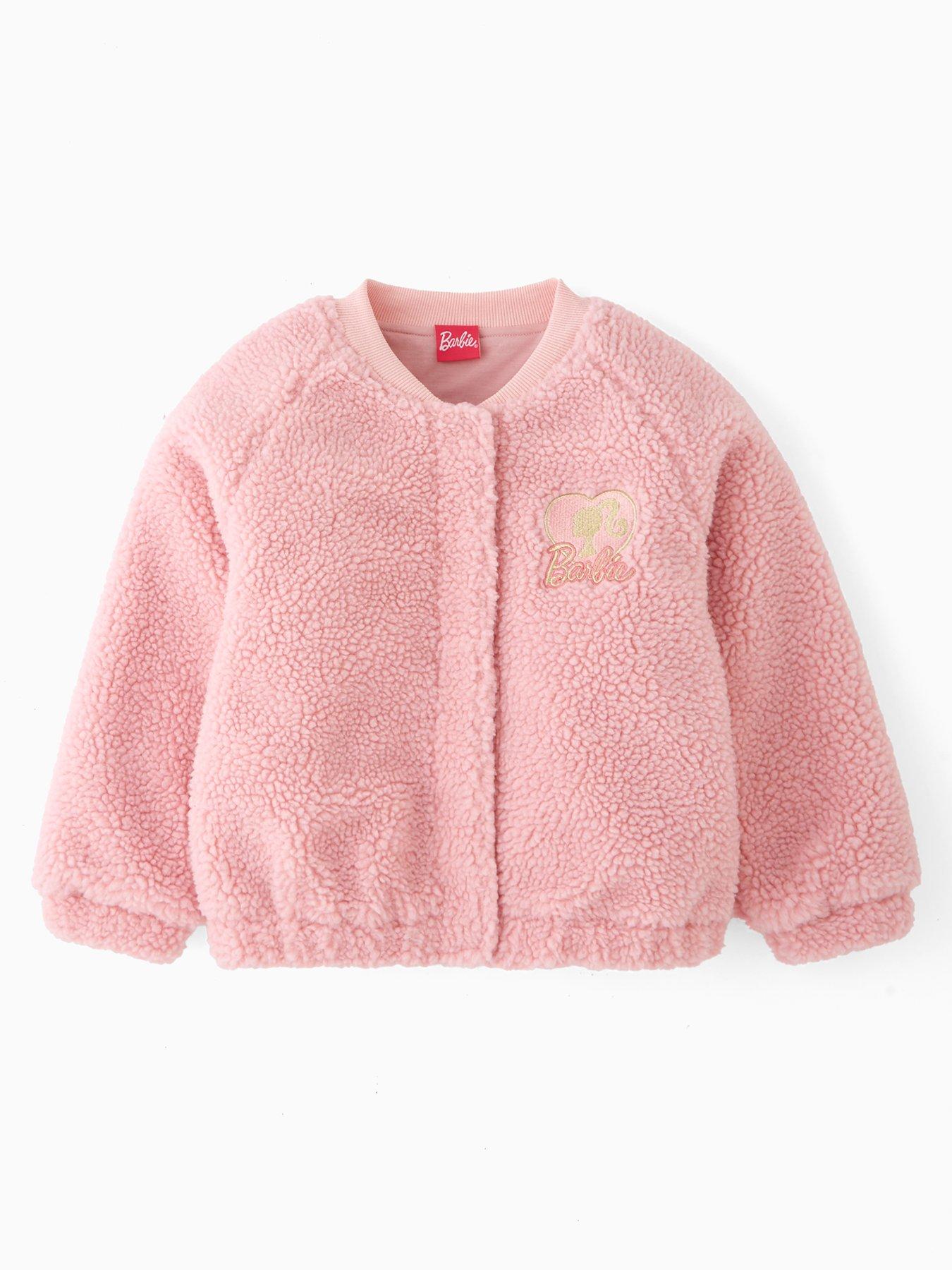 Image 1 of 4 of Barbie Borg Bomber Jacket - Pink
